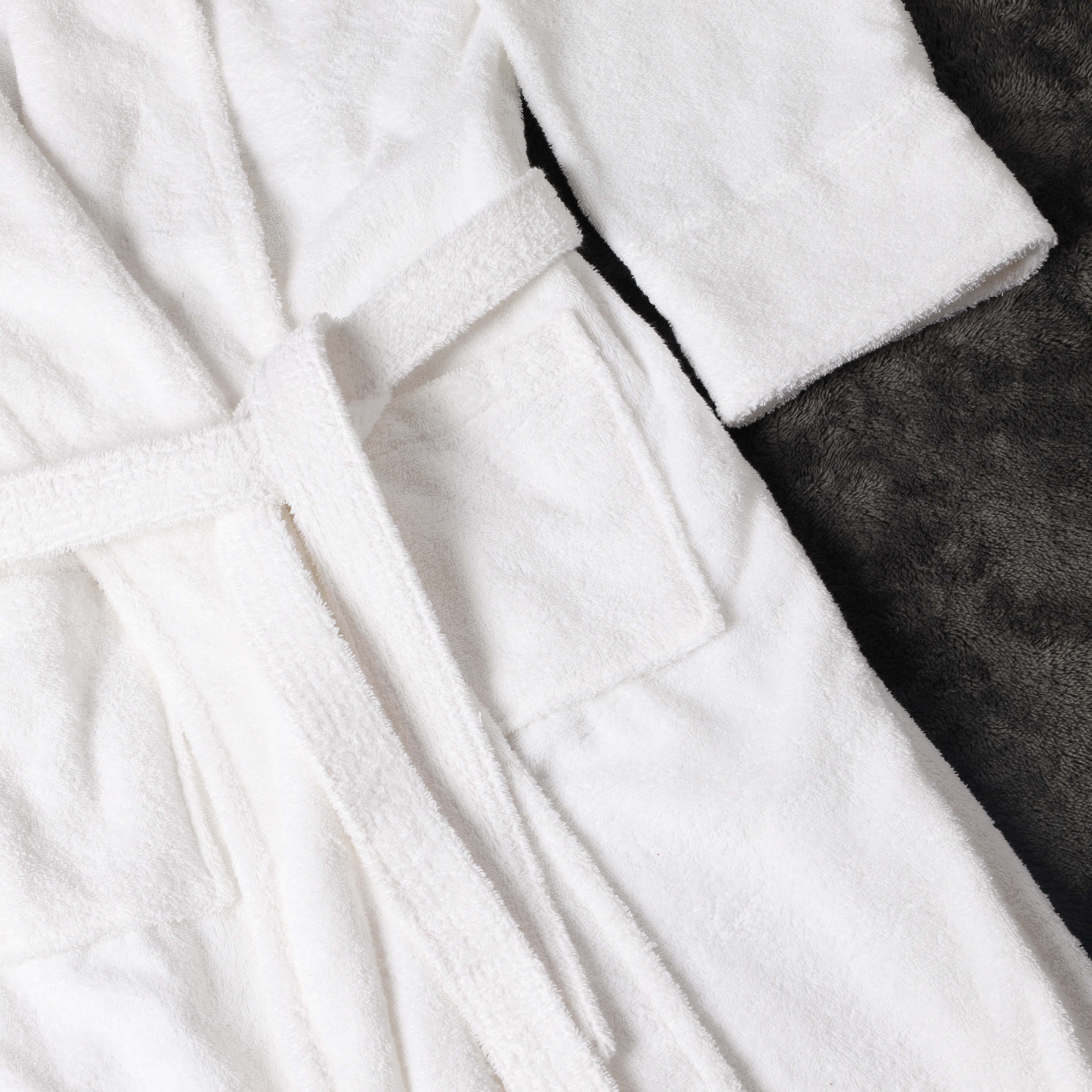 Premium Turkish Cotton Bathrobe for Women & Men - Unisex Shawl Collar Long Robe - Soft Spa, Lounge & Hotel Style Bathrobe for Relaxation at Home