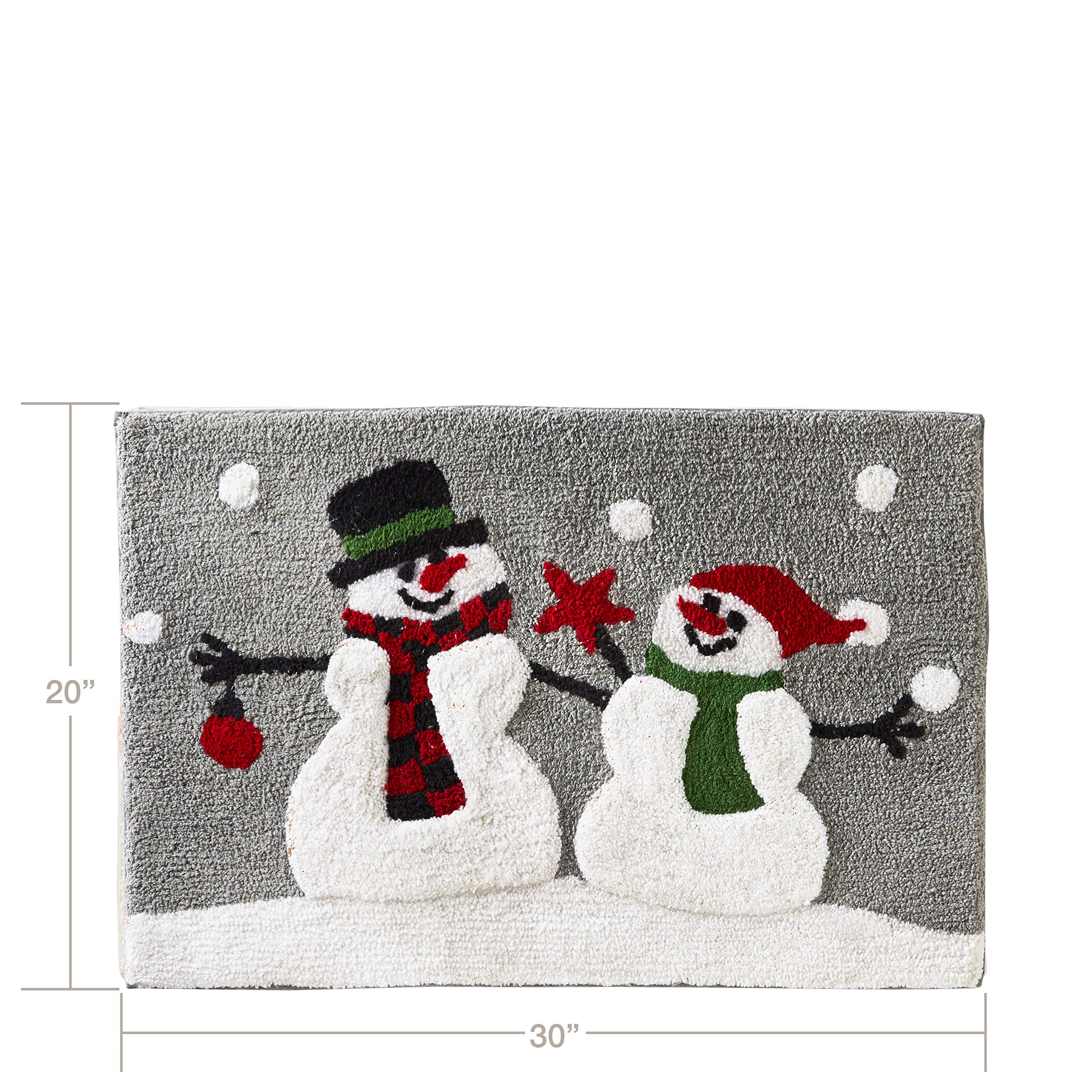 SKL Home Christmas Woodland Snowman Rug - Non-Slip Holiday Bath Mat & Kitchen Floor Mat - Cozy Winter Decor for Living Room, Bedroom - Perfect Christmas Gift Idea for Family & Friends