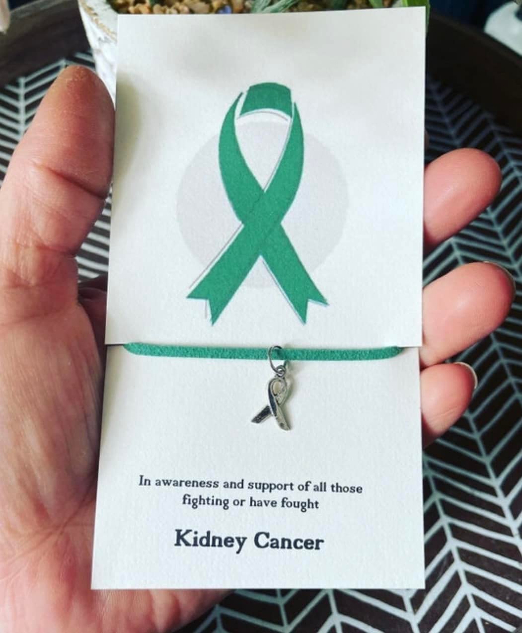 6-Pack Kidney Cancer Awareness Bracelets with Ribbon Charm - Suede Effect Corded for Support & Fundraising Events