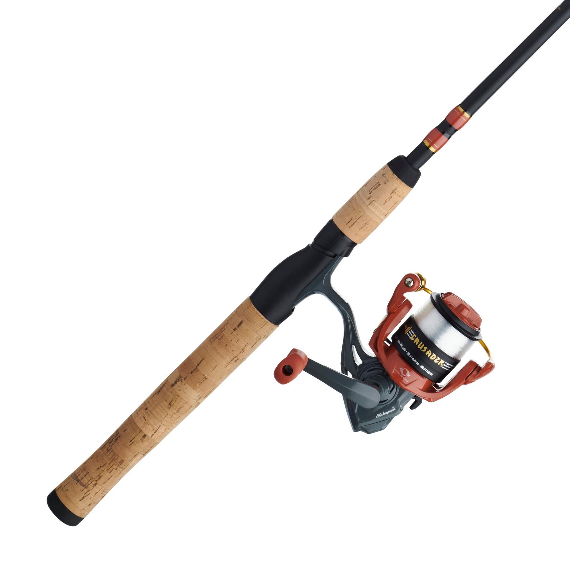 Crusader™ Spinning Fishing Rod and Reel Combo - Lightweight Graphite Freshwater/Saltwater Combo for Bass, Trout, and Walleye - Perfect for Shore Fishing, Boat Angling, and Kayak Adventures