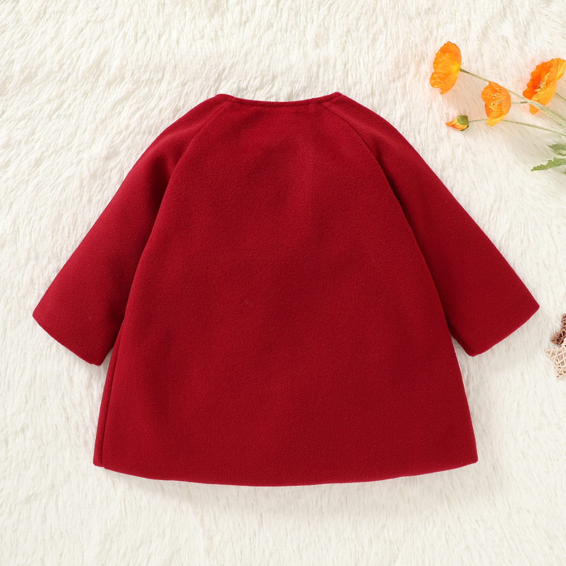 JEELLIGULAR Toddler Baby Girl Winter Coat - Warm Thick Jacket with Button Closure, Kids Cloak for Fall & Winter Outwear Set | Perfect for Outdoor Play, School, and Holiday Outfits