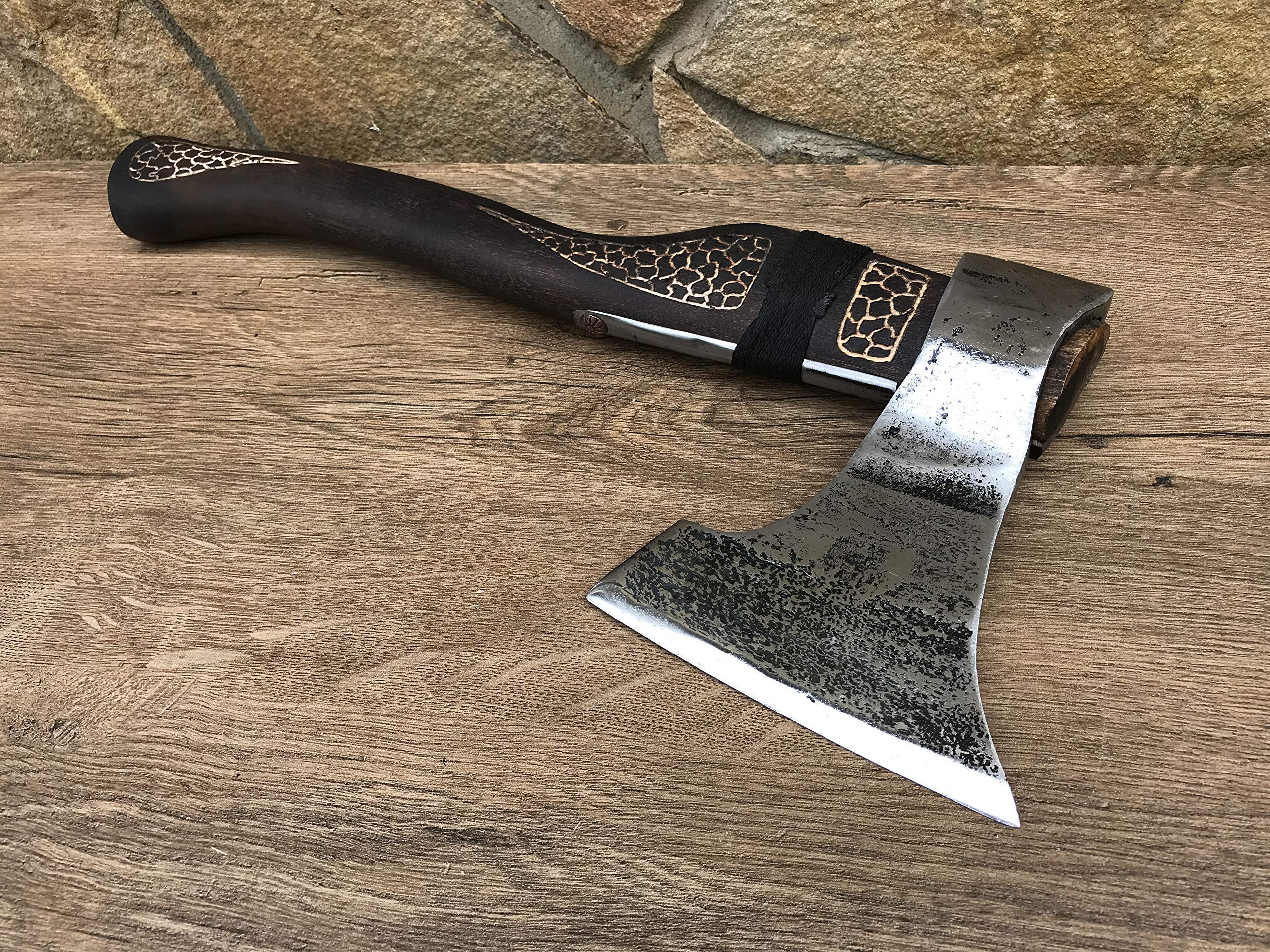 Premium Viking Axe - Handcrafted Medieval Tomahawk & Bearded Axe - Custom Engraved Iron Axe for Men - Unique Gifts for Husband & Dad - Perfect for Wood Carving, Outdoor Adventures & Historical Reenactments