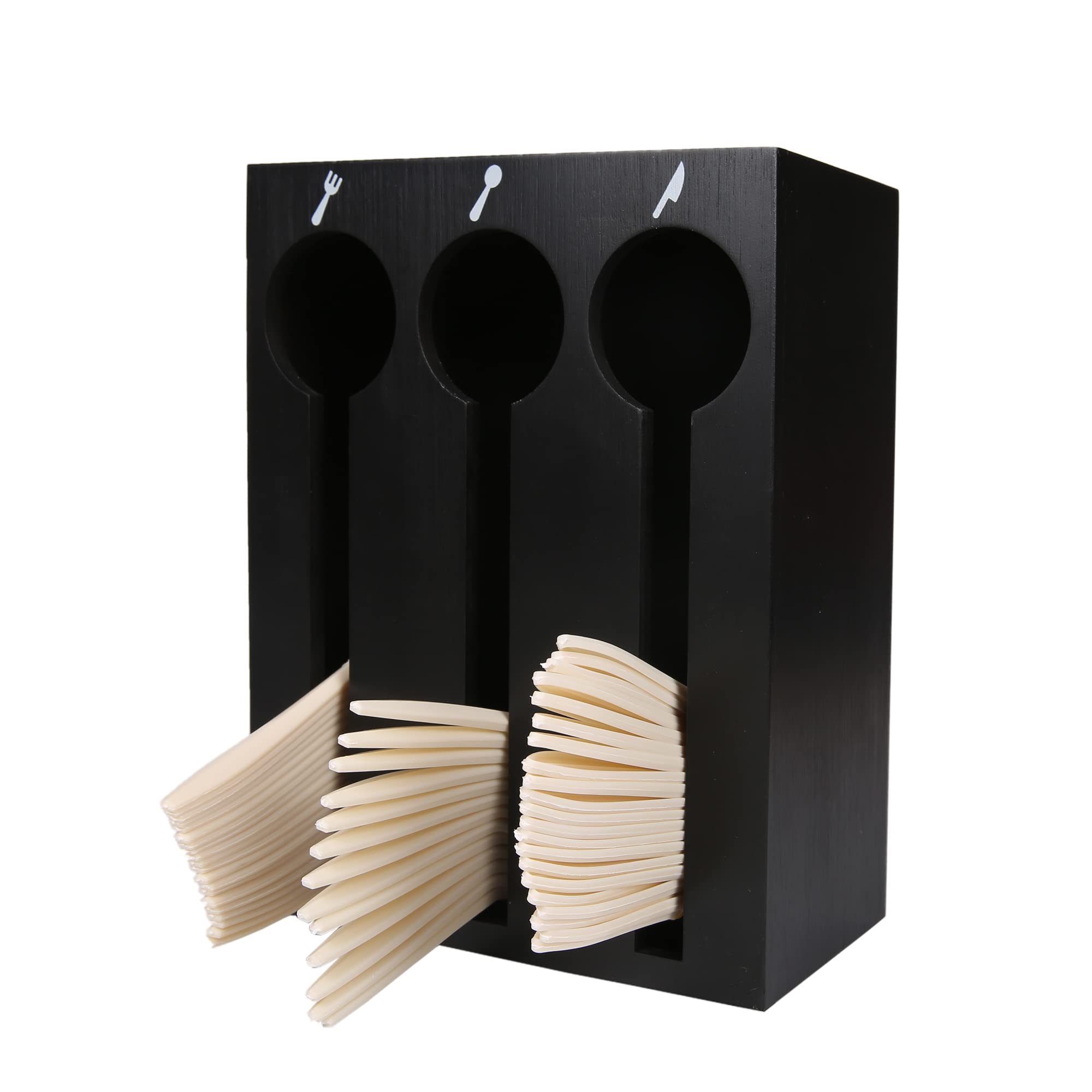 UCUDI Plastic Utensil Dispenser - 50 Slot Cutlery Organizer & Silverware Holder Caddy for Kitchen, Restaurant, Party - Durable Tableware Storage for Picnics, Office, Buffet, and Catering Events