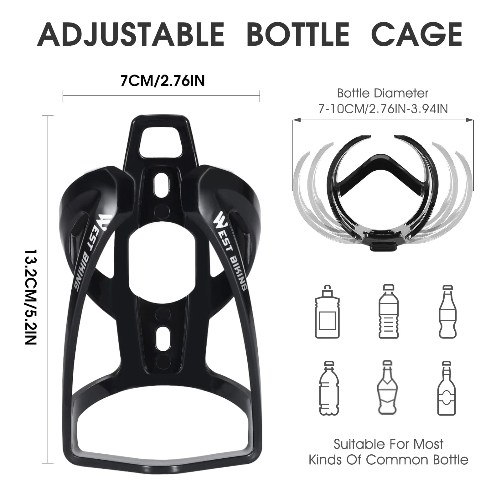 Durable Ultralight Plastic Bike Water Bottle Cage - Lightweight PC Bicycle Drink Holder for Road Bike, Mountain Bike & MTB - Perfect for Cycling, Commuting & Outdoor Adventures