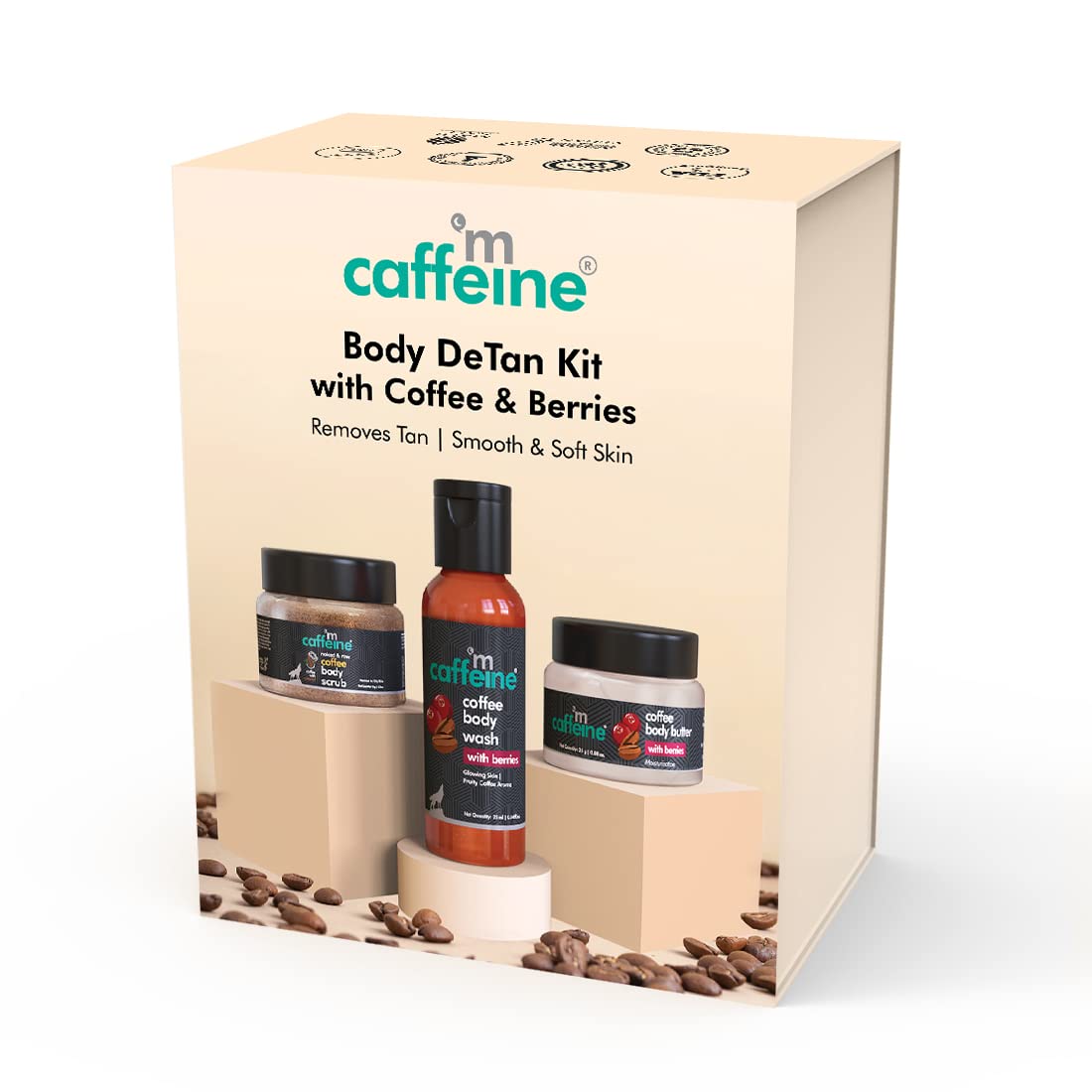 Mcaffeine Body Care Gift Set - Berries Body Wash, Body Scrub & Body Butter | Premium Travel Size Skincare Set for Men & Women | Perfect Birthday, Anniversary Gift for Wife & Couples | Spa Day, Romantic Getaway & Self-Care Essentials