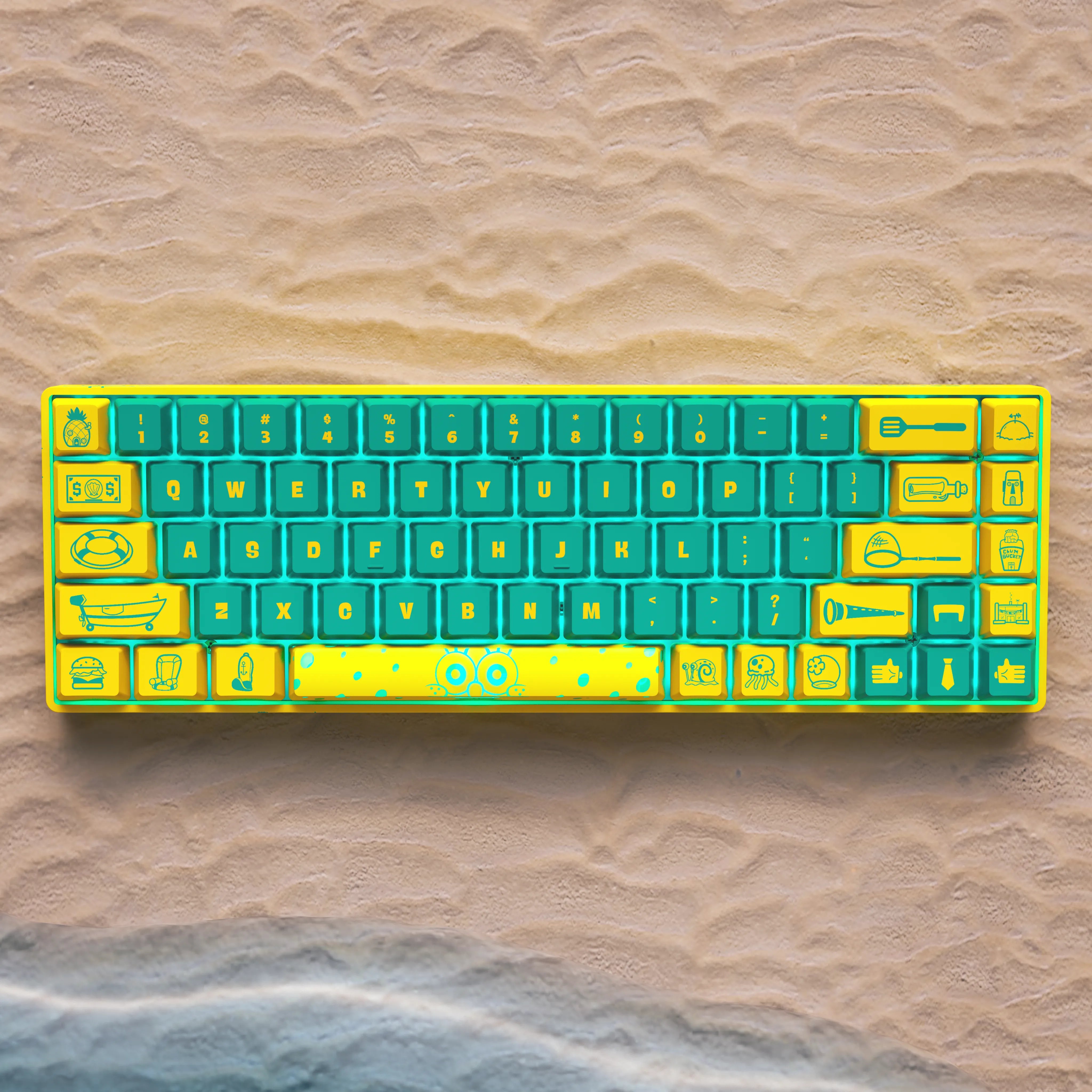 Banshee K68 Mechanical Gaming Keyboard with Magnetic Switches - SpongeBob SquarePants Themed - Perfect for Gaming, Typing & Office Work