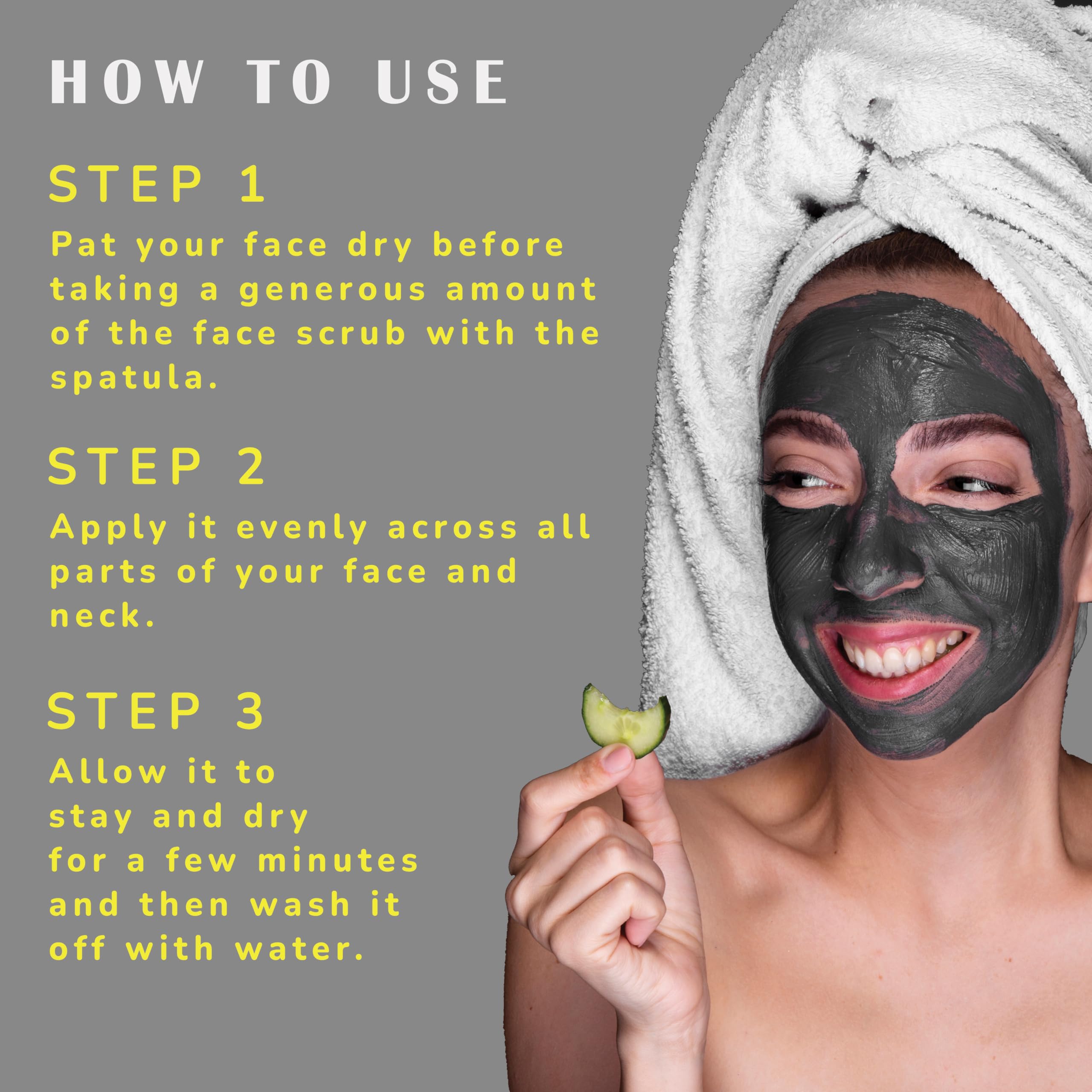 Natural Charcoal & Tea Tree Oil Face Scrub (100g) - Deep Cleansing, Blackhead Removal & Exfoliating Facial Cleanser for Face, Neck & Body | Perfect for Acne-Prone Skin & Daily Skincare Routine