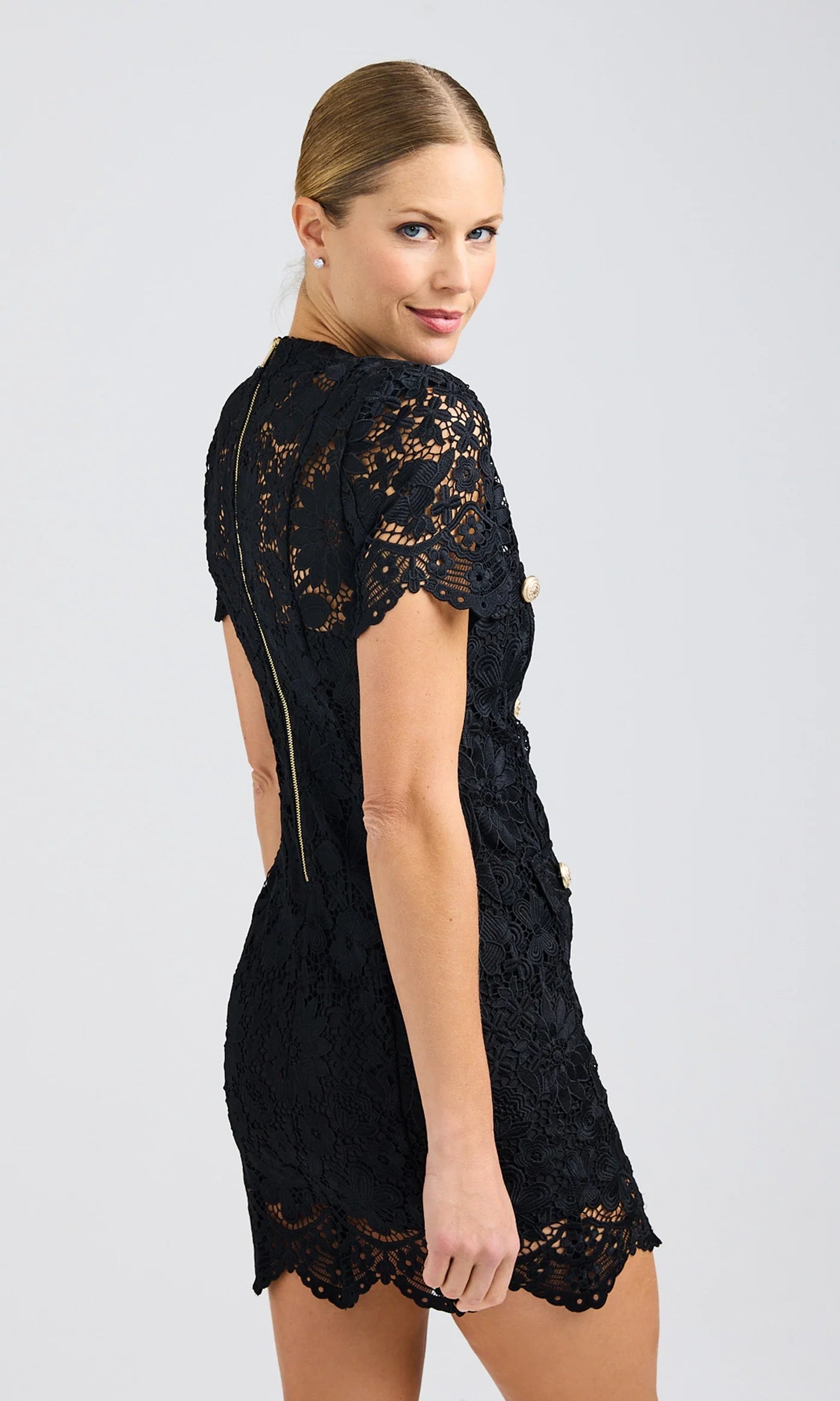 Elegant Anne Black Lace Dress for Women - Perfect for Evening Parties, Weddings & Special Occasions