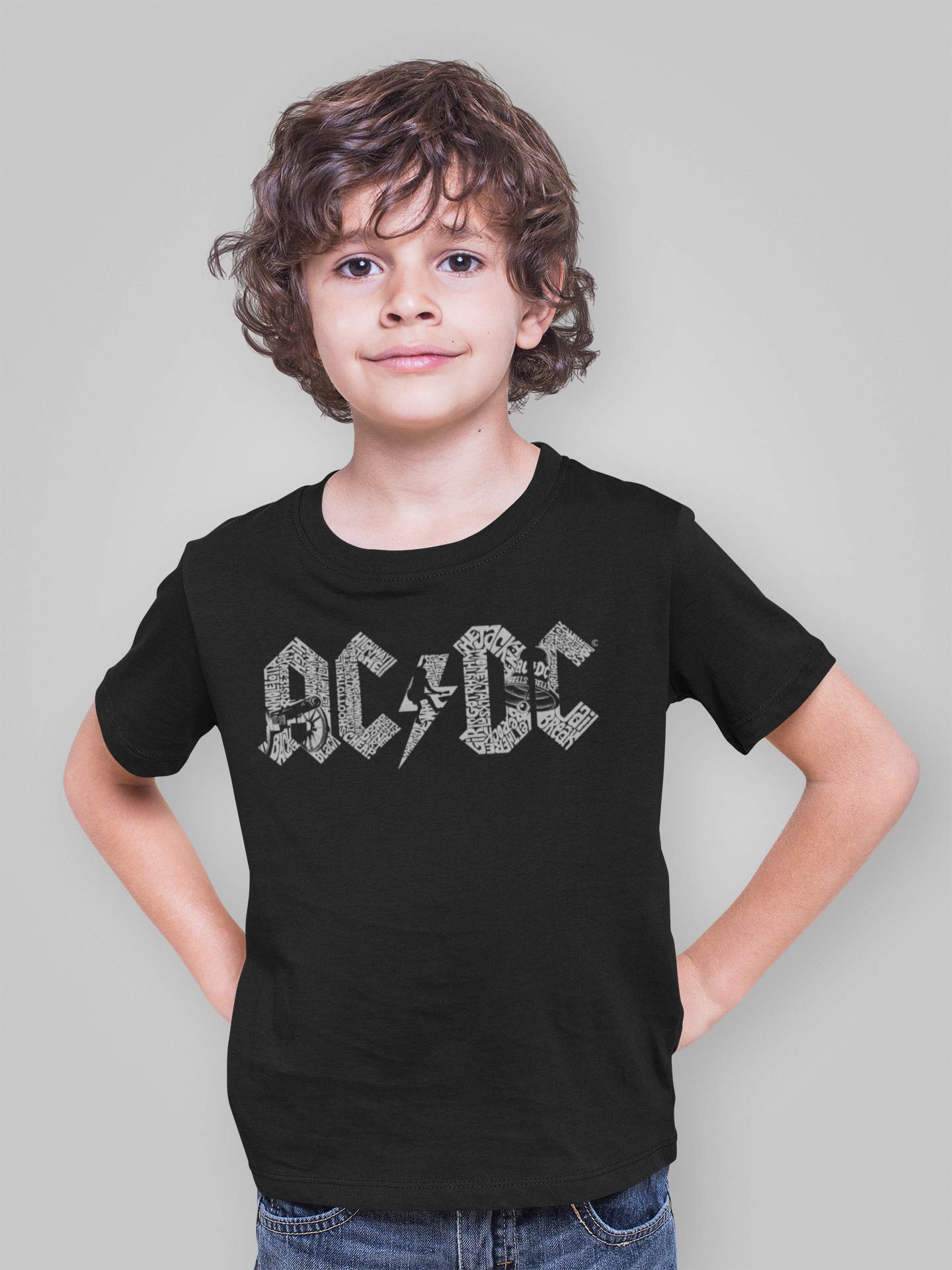 ACDC Licensed Boys Graphic T-Shirt - Rock Band Word Art Tee for Kids - Perfect for Concerts, School, and Casual Wear