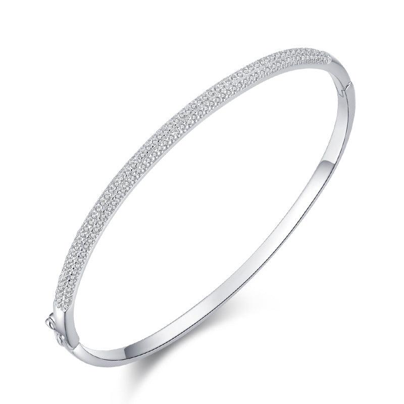 S925 Sterling Silver Bracelet for Women - Adjustable Oval Opening Design | Perfect for Gifts, Parties & Everyday Wear