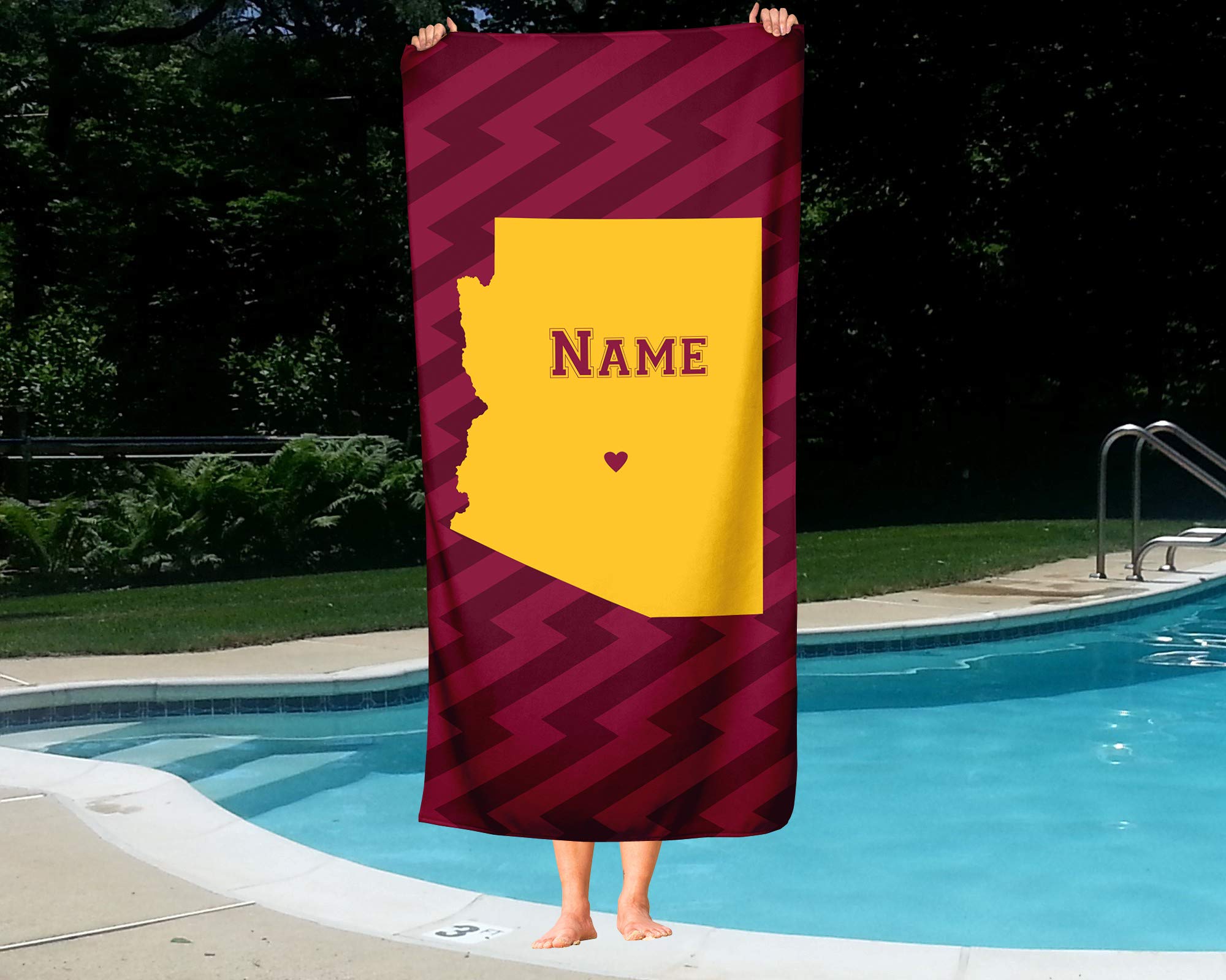 Arizona State Sun Devils Pride Custom Beach & Bath Towel - Personalized Medium & Large Towels for Adults & Kids - Perfect for College Football, Basketball Games, Pool Parties & Beach Trips