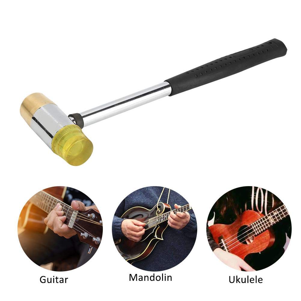 Professional Guitar Fret Hammer - Double Head Luthier Tool with Brass & Rubber Tips for Guitar, Bass, Mandolin & Ukulele Repair | Perfect for Instrument Setup, Maintenance & DIY Projects