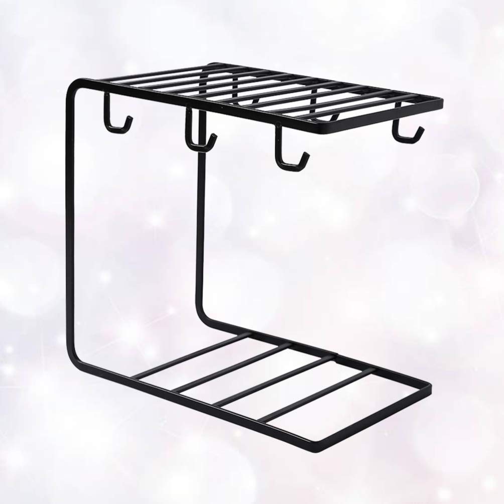 DOITOOL 1-Piece Cup Holder Stand - Tea & Coffee Mug Organizer, Wine Glass Display Rack with Drain Plate - Perfect for Kitchen Countertop, Bar, Restaurant & Office Storage