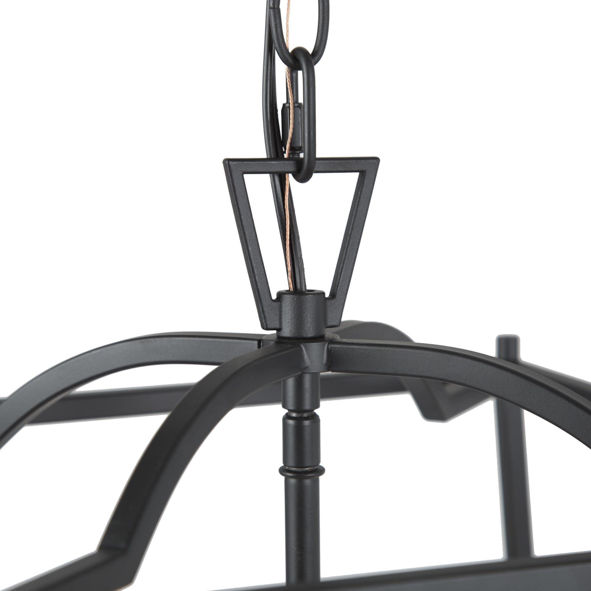 Modern Black Chandelier with Gold Square Lantern - 3-Light Fixture for Dining Room, Bedroom, Living Room, Entryway & Kitchen Island - Elegant Large Ceiling Light for Home Decor & Interior Design