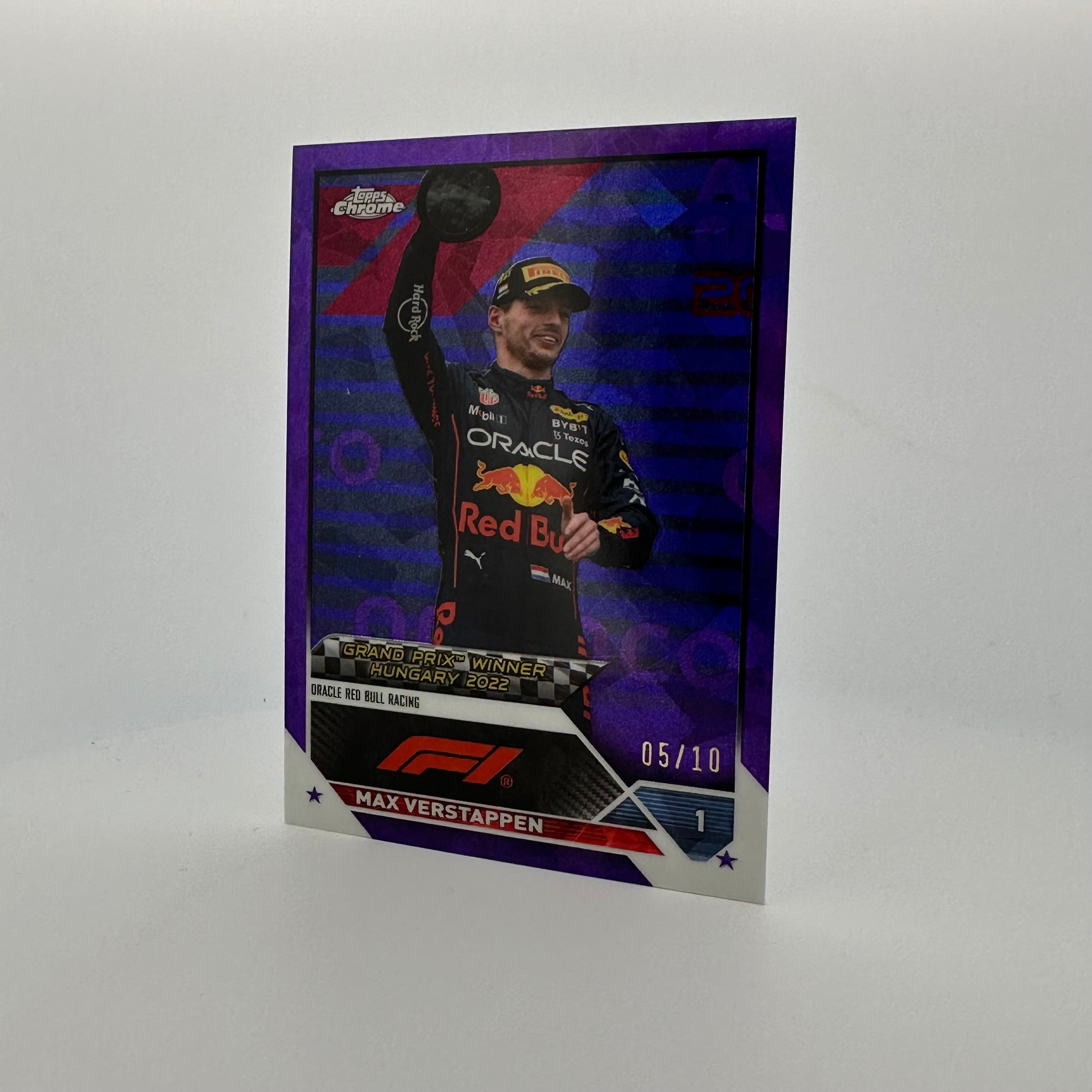2023 Topps Chrome Sapphire Max Verstappen #156 Purple Racing Card - 5/10 Limited Edition - Perfect for F1 Collectors, Display Cases & Sports Memorabilia Collections