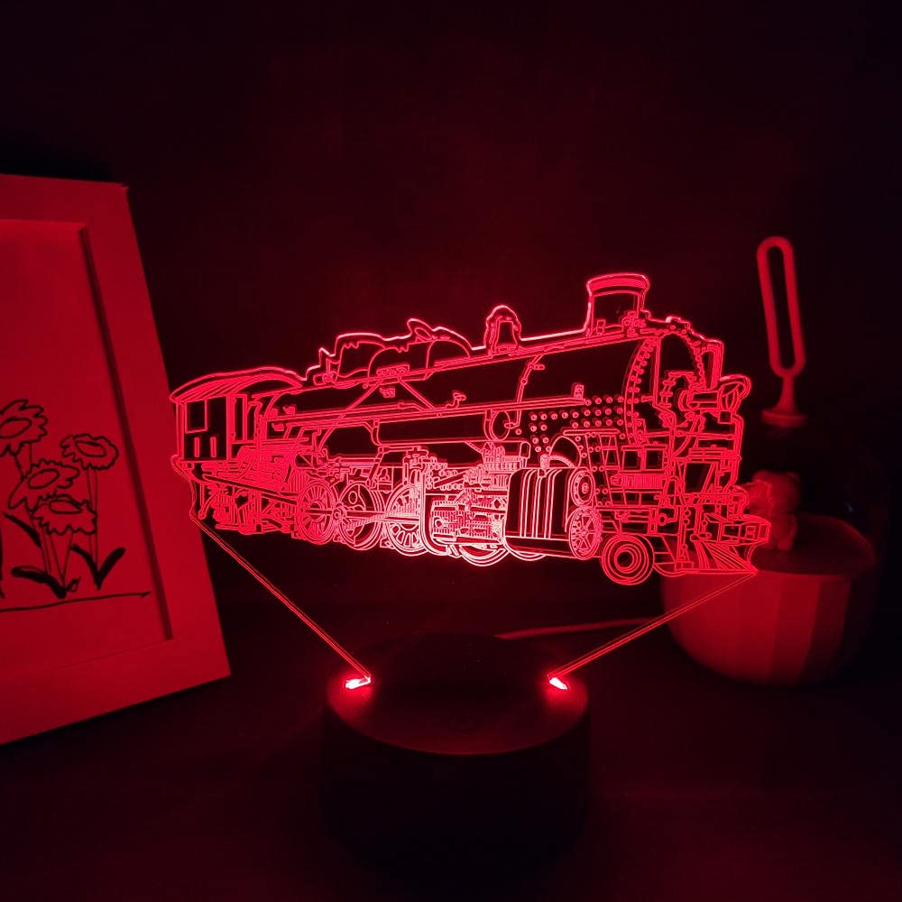 **3D Optical Illusion LED Night Light for Kids - Steam Train Locomotive Lamp, Touch Control Multicolor Lava Lamp for Bedroom Decor, Christmas & Birthday Gifts, Desk Table Lamp for Boys & Girls (DHD)**    *Perfect for kids' bedrooms, study desks, or as a fun night light for playrooms and nurseries.*