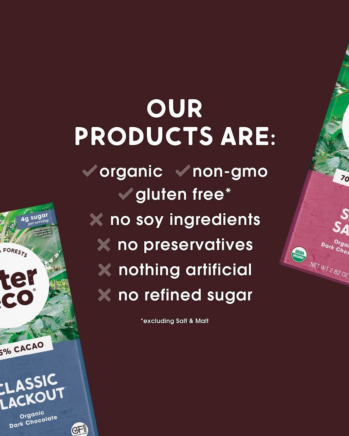 Alter Eco Organic Dark Chocolate Bars - Fair Trade, Non-GMO, Gluten Free, Pure Dark Cocoa with Quinoa Crunch (2-Pack) | Perfect for Healthy Snacking, Gifts & Vegan Treats