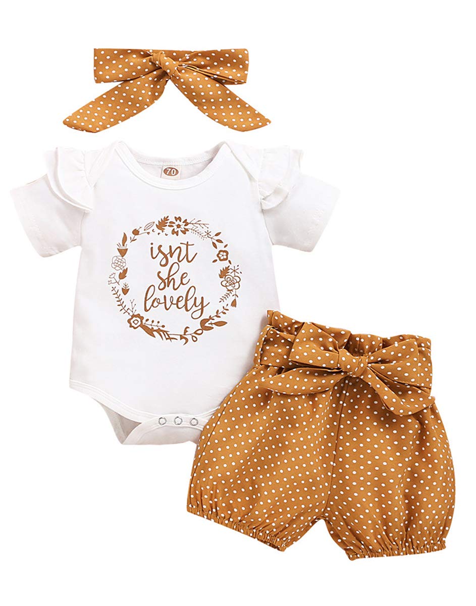 Adorable Newborn Baby Girl Outfits - Cute Ruffle Romper Pants & Headband Set | Summer Baby Clothes for Photoshoots, Parties & Everyday Wear