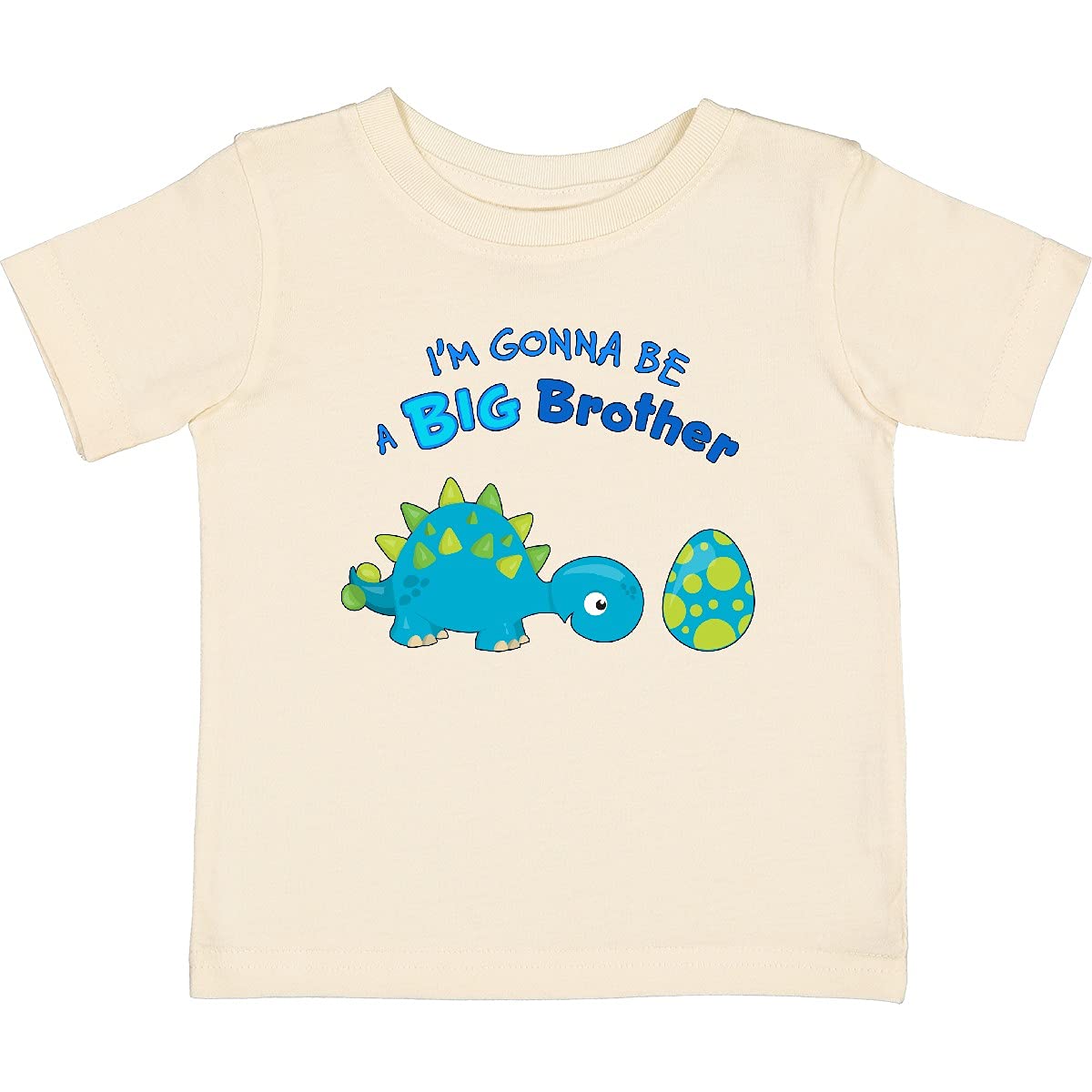 Inktastic Happy Dinosaur Future Big Brother Toddler T-Shirt - Cute Dino Graphic Tee for Toddler Boys - Perfect Sibling Announcement & Birthday Gift for Little Brothers