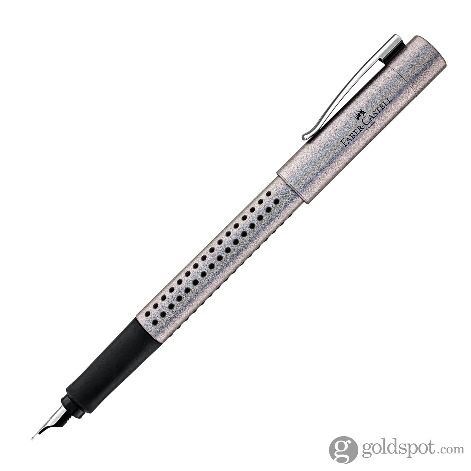 Faber-Castell Grip Fountain Pen - Silver Glam Elegant Writing Instrument for Calligraphy, Journaling & Office Use