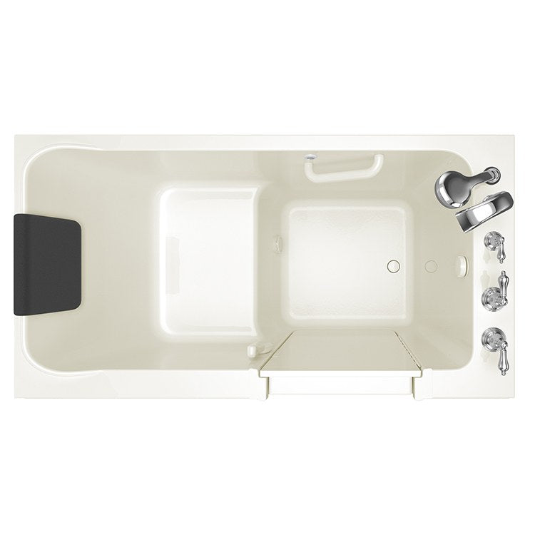 32W x 60L Acrylic Walk-In Soaking Bathtub - Right Hand Drain & Faucet - Freestanding Deep Soak Tub for Relaxation & Spa Experience at Home