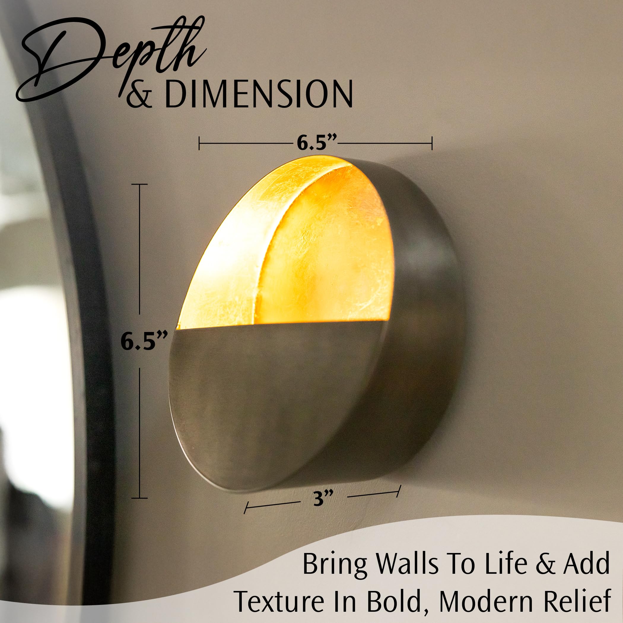 Handcrafted Gold Metal Wall Candle Holder Set of 2 - Elegant Tea Light Sconces for Living Room, Bathroom & Dining Room Decor | Perfect for Romantic Dinners, Spa Nights & Cozy Home Ambiance