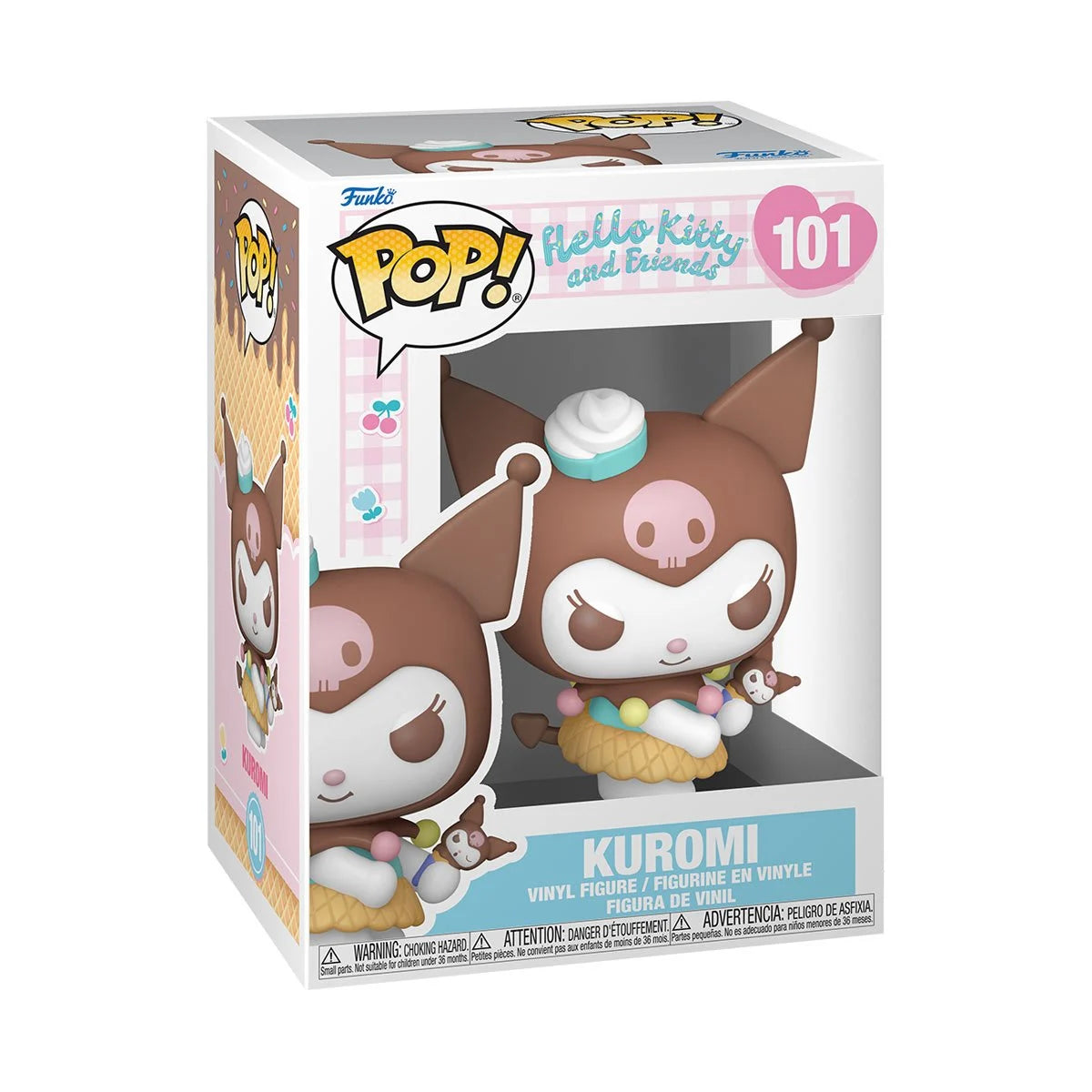 Hello Kitty & Friends Kuromi Ice Cream Funko Pop! Vinyl Figure #101 - Cute Collectible for Anime Fans, Kawaii Room Decor, Gift for Sanrio Lovers
