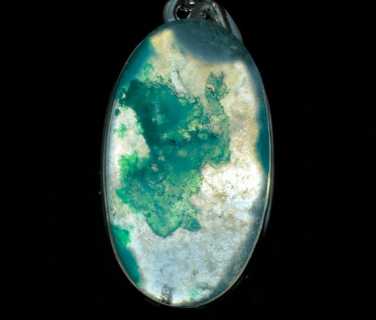 CHRYSOCOLLA Crystal Pendant - Genuine Gem Silica & Blue Chalcedony in Sterling Silver Oval Setting | Fine Jewelry for Healing & Energy | Perfect for Meditation, Yoga & Spiritual Gifts