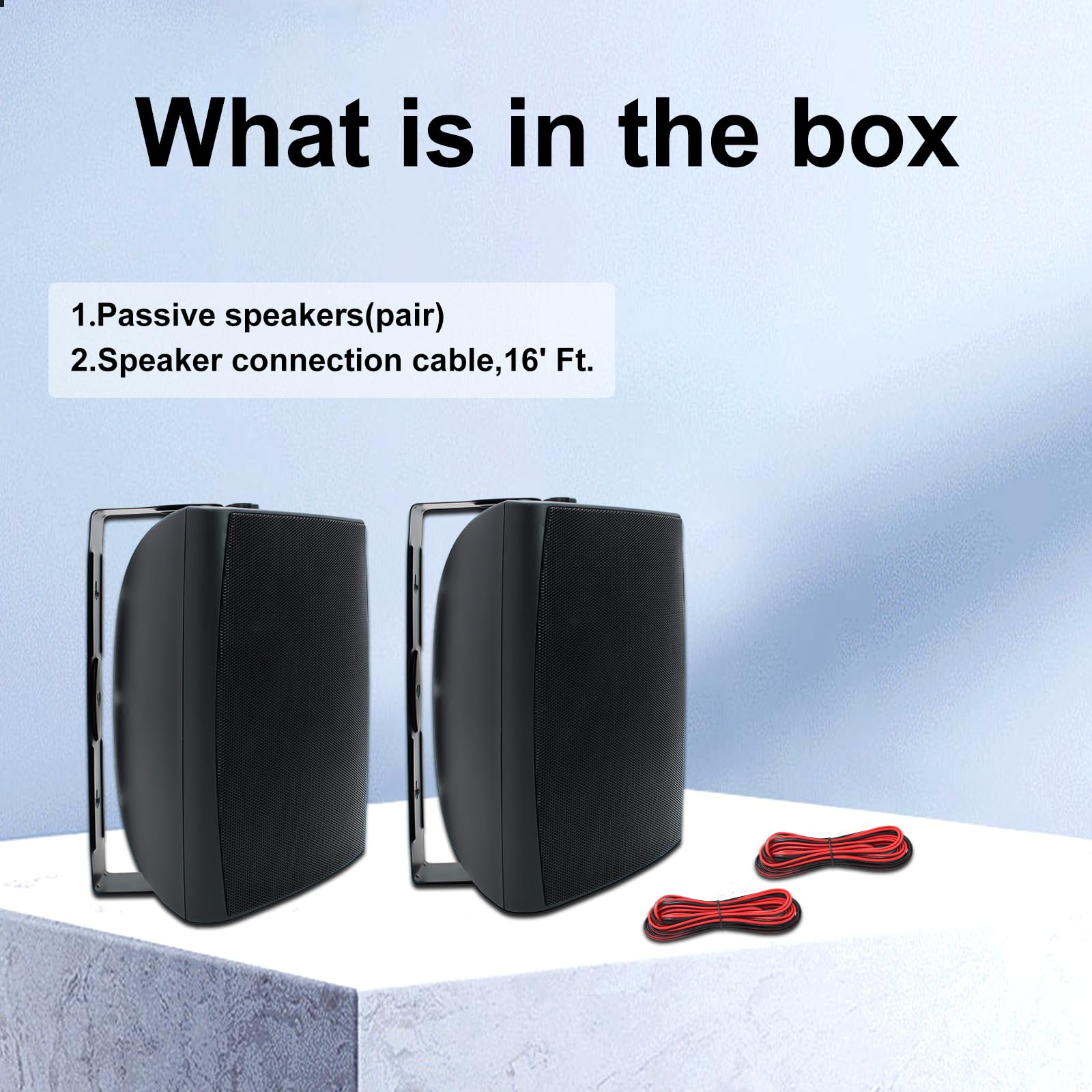 STUDIOFINIX 6.5 Inch 400W Outdoor Waterproof Speakers with Powerful Bass - Wall Mount Weatherproof Stereo Sound System for Patio, Garden, Pool Party, Backyard & Home Entertainment (Pair, Black)