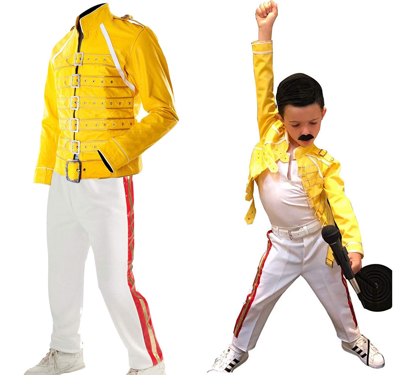 Kids Rock Star Halloween Costume Set - Faux Leather Jacket & Pants for Wembley Concert Cosplay | Perfect for Halloween Parties, Dress-Up & Music Performances