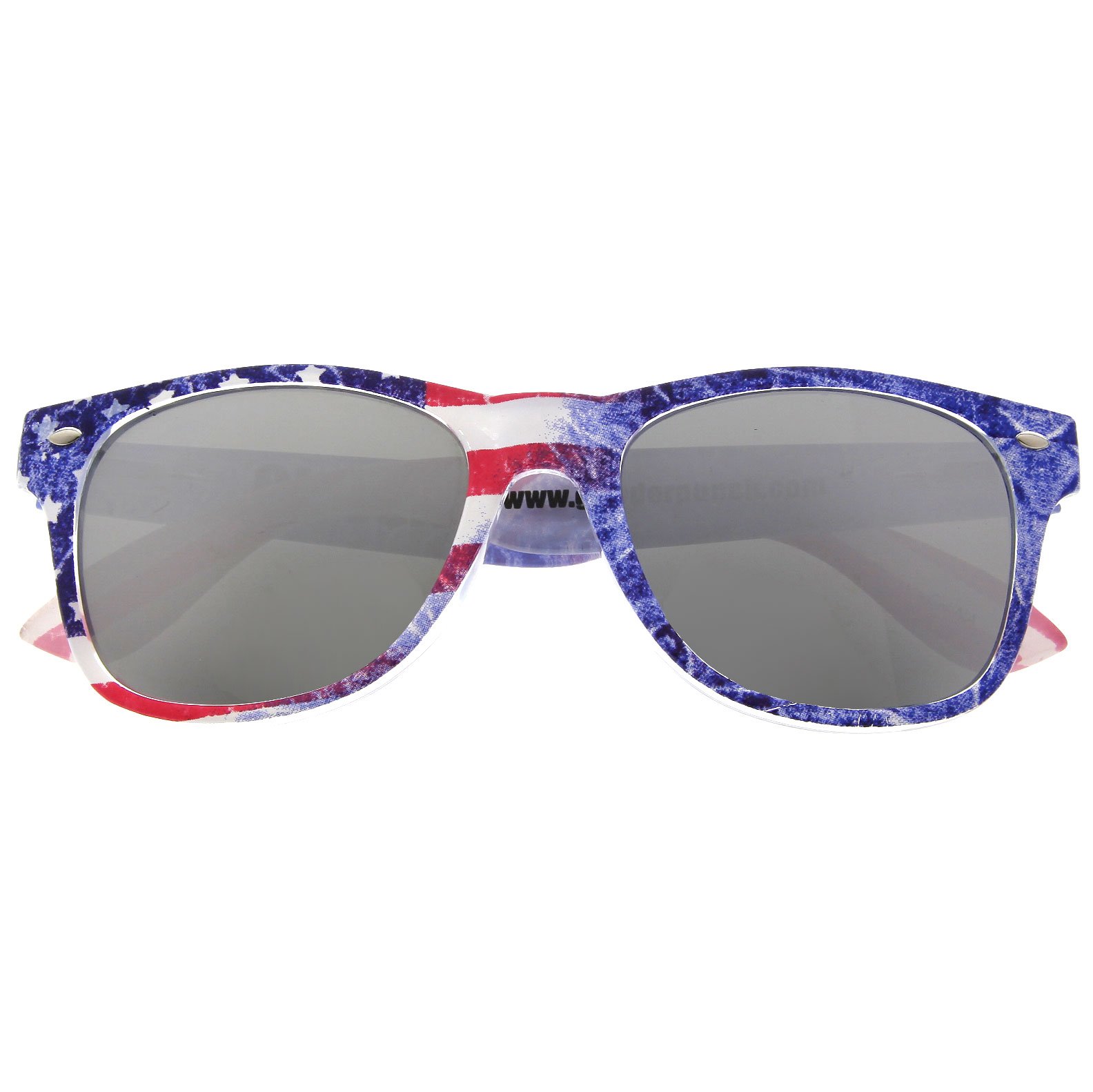 grinderPUNCH Limited Edition Arctic Denim American Flag Mirror Sunglasses - Polarized UV Protection Aviator Shades for Men & Women - Perfect for Outdoor Sports, Beach, and Driving
