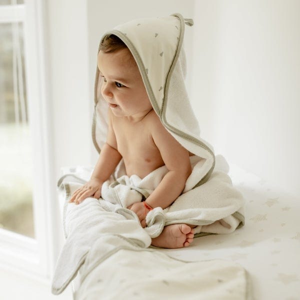 Elys & Co Premium Hooded Baby Towel and Washcloth Set - Soft, Absorbent Bath Towel for Newborns, Infants & Toddlers - Perfect for Bath Time, Swimming, Beach & Spa