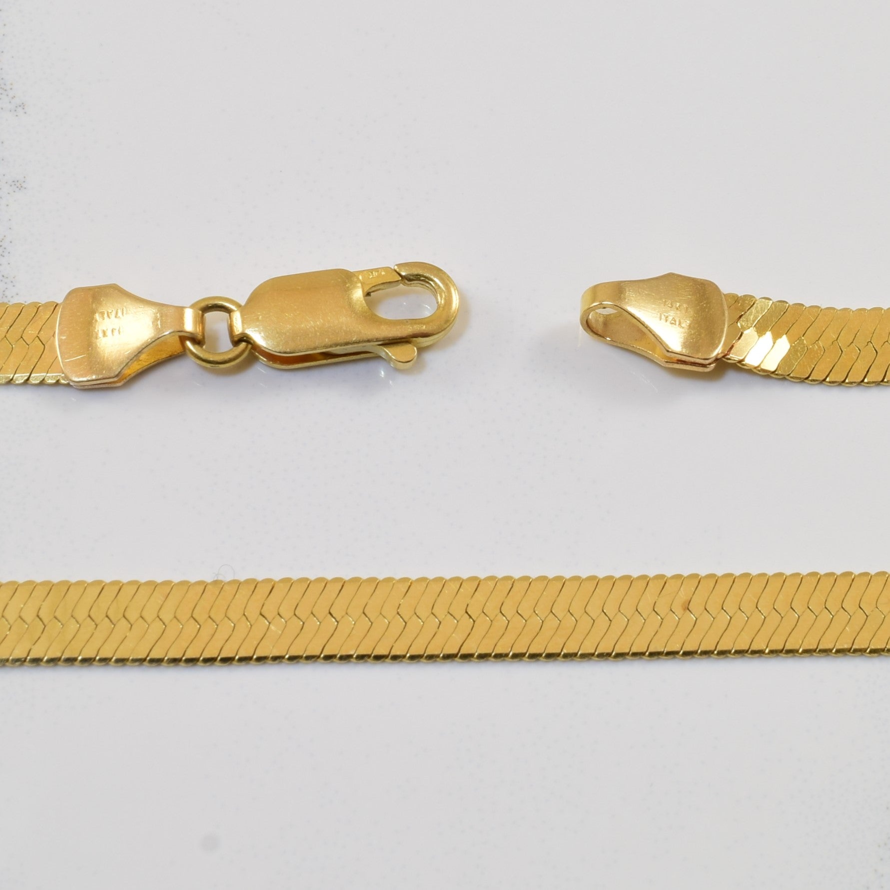 14K Yellow Gold Herringbone Chain Necklace - 30 Inch Dainty & Elegant Jewelry for Women | Perfect for Layering, Gift Giving & Everyday Wear