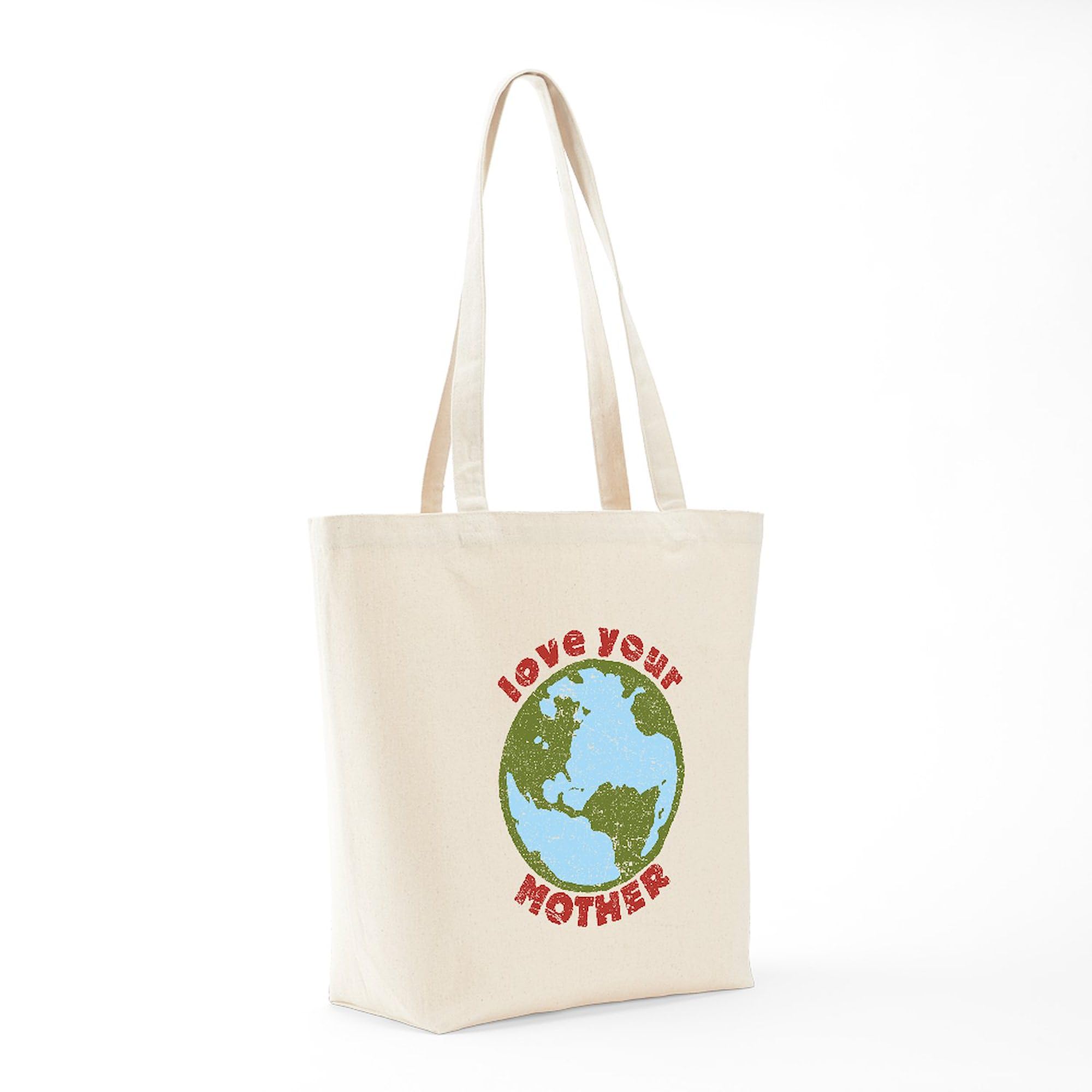 Eco-Friendly Love Your Mother Canvas Tote Bag - Reusable Natural Cotton Shopping Bag for Groceries, Beach & Daily Use