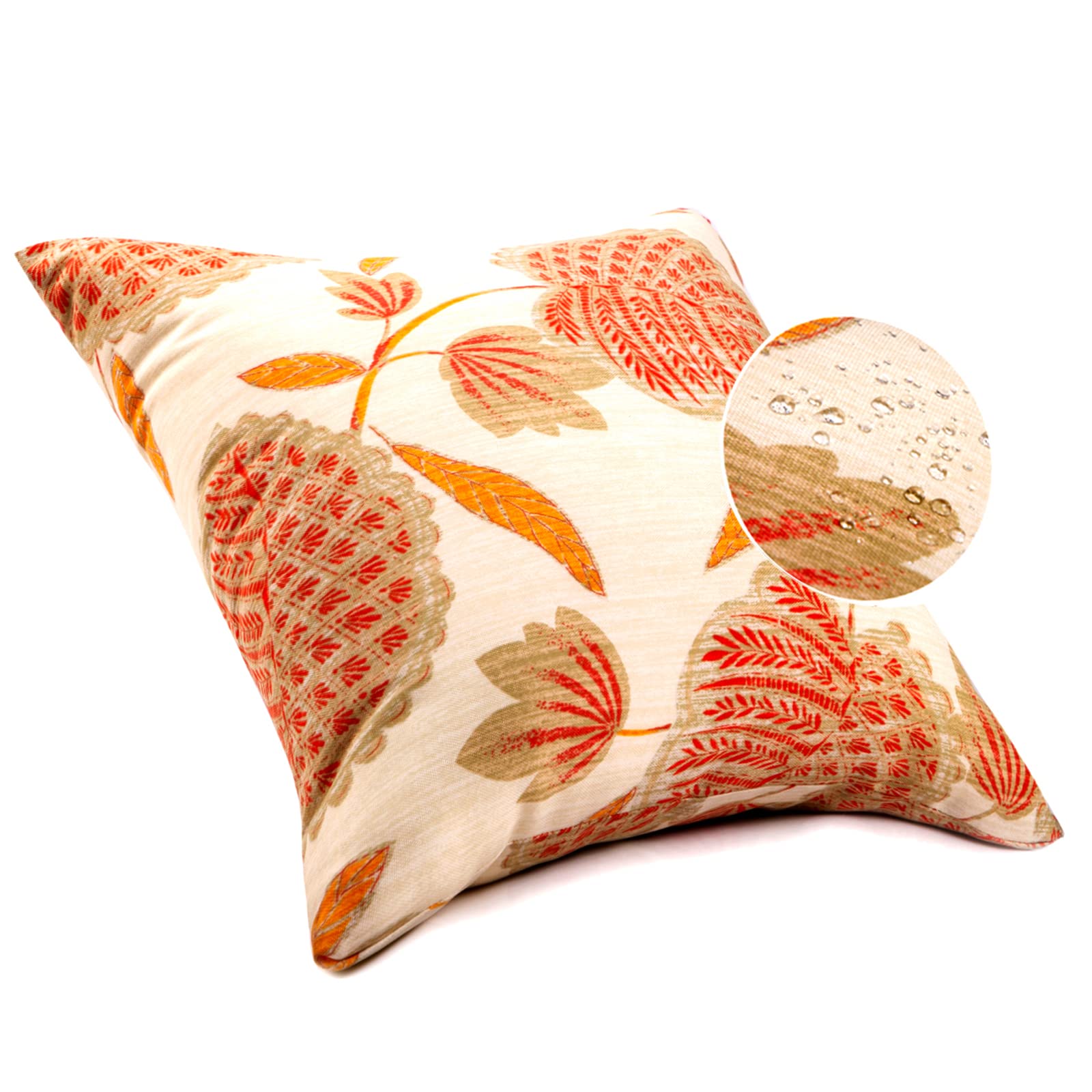 JMGBird Waterproof Outdoor Throw Pillows Set of 2 - 18×18 Inch Decorative Square Pillow Covers for Patio Furniture, Garden, Poolside & Indoor Use on Sofa, Bed, Couch