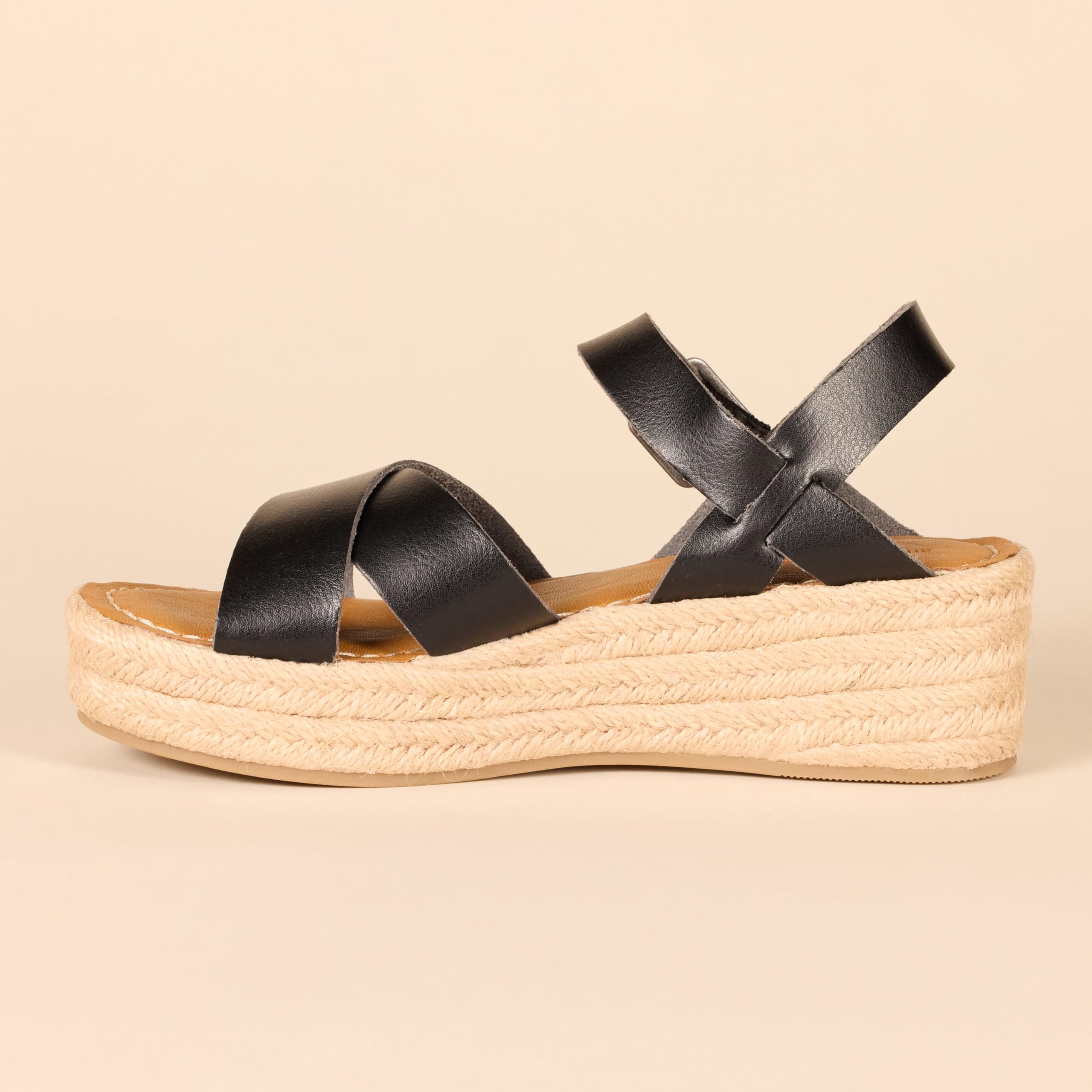 Amazon Essentials Women's Flatform Espadrille Sandals - Comfortable Summer Wedge Shoes for Beach, Vacation & Casual Outfits