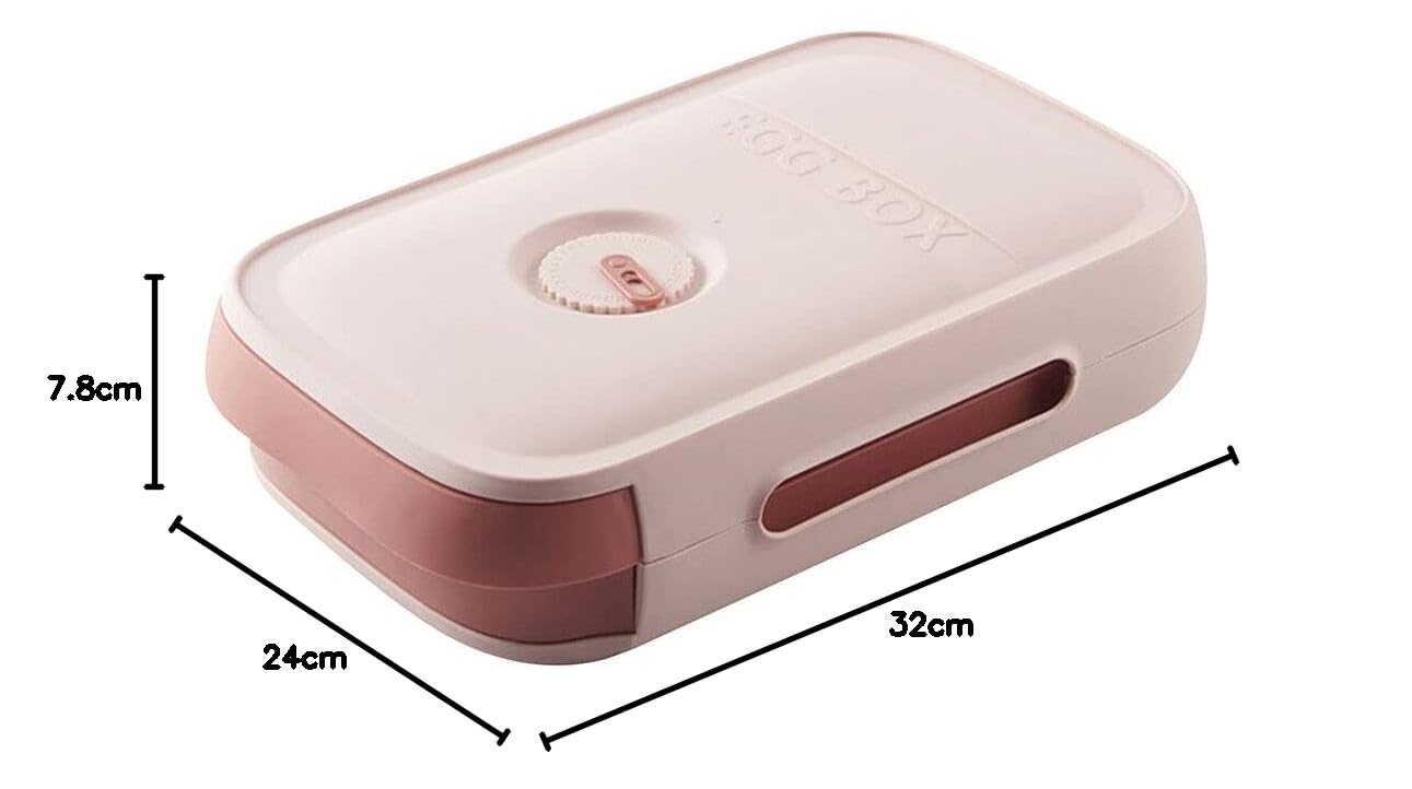 Onprix 12-Capacity Refrigerator Egg Storage Container with Breathable Holes - Stackable Drawer-Style Egg Holder for Kitchen Organization (Pink) - Perfect for Fresh Egg Storage & Refrigerator Space Saving