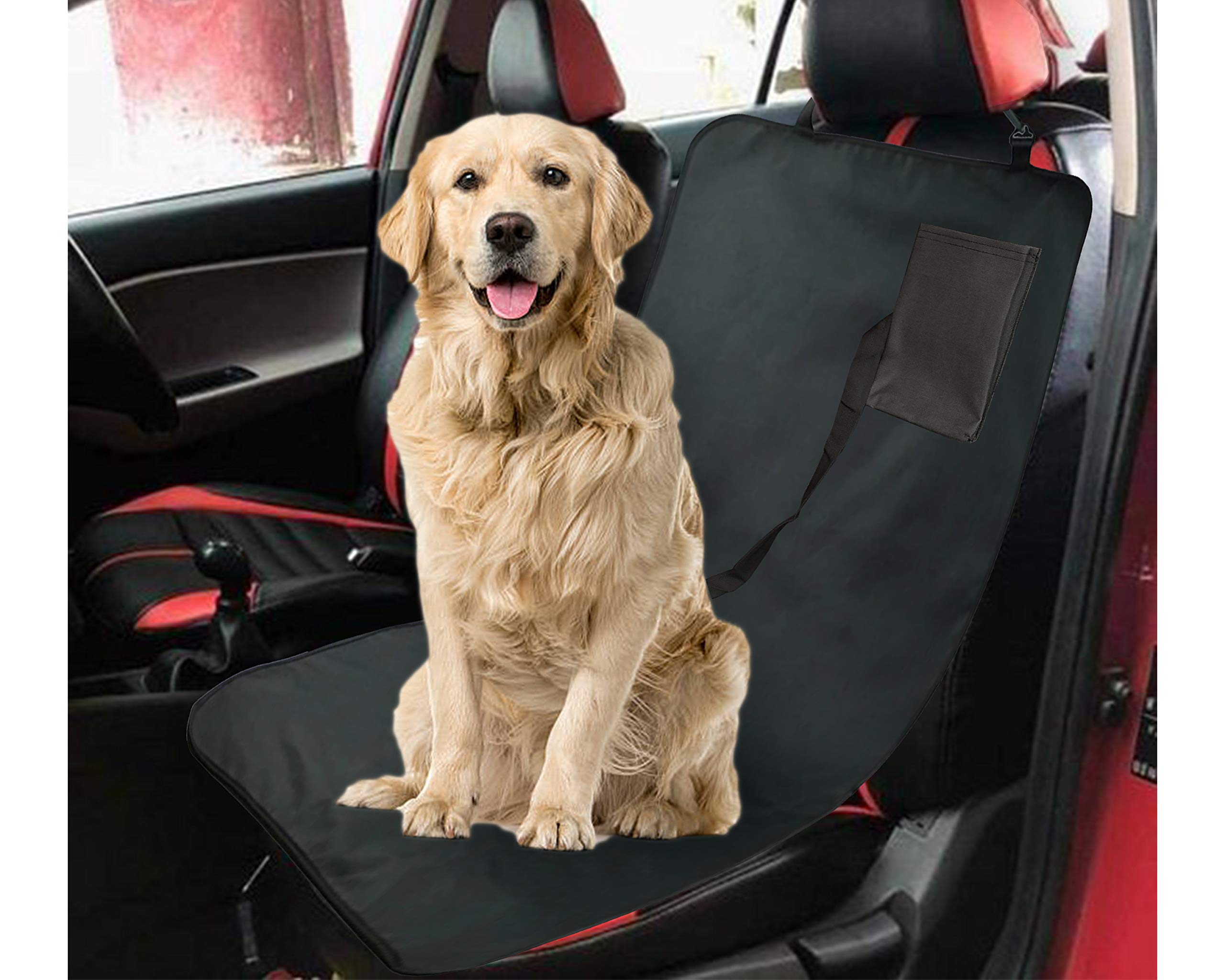 WolkomHome Waterproof Pet Car Seat Cover for Dogs & Cats - Non-Slip Puppy Seat Protector with Storage Pocket & Safety Harness - Fits Lexus & Other Vehicles - Perfect for Travel, Road Trips & Vet Visits