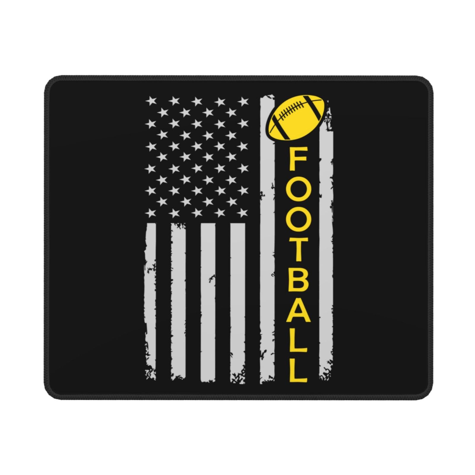 SIYTUAU American Football USA Flag Mouse Pad - Waterproof, Non-Slip Rubber Gaming Mouse Pad 10x12 inch for Laptop & Office - Perfect for Sports Fans, PC Gamers & Workstations