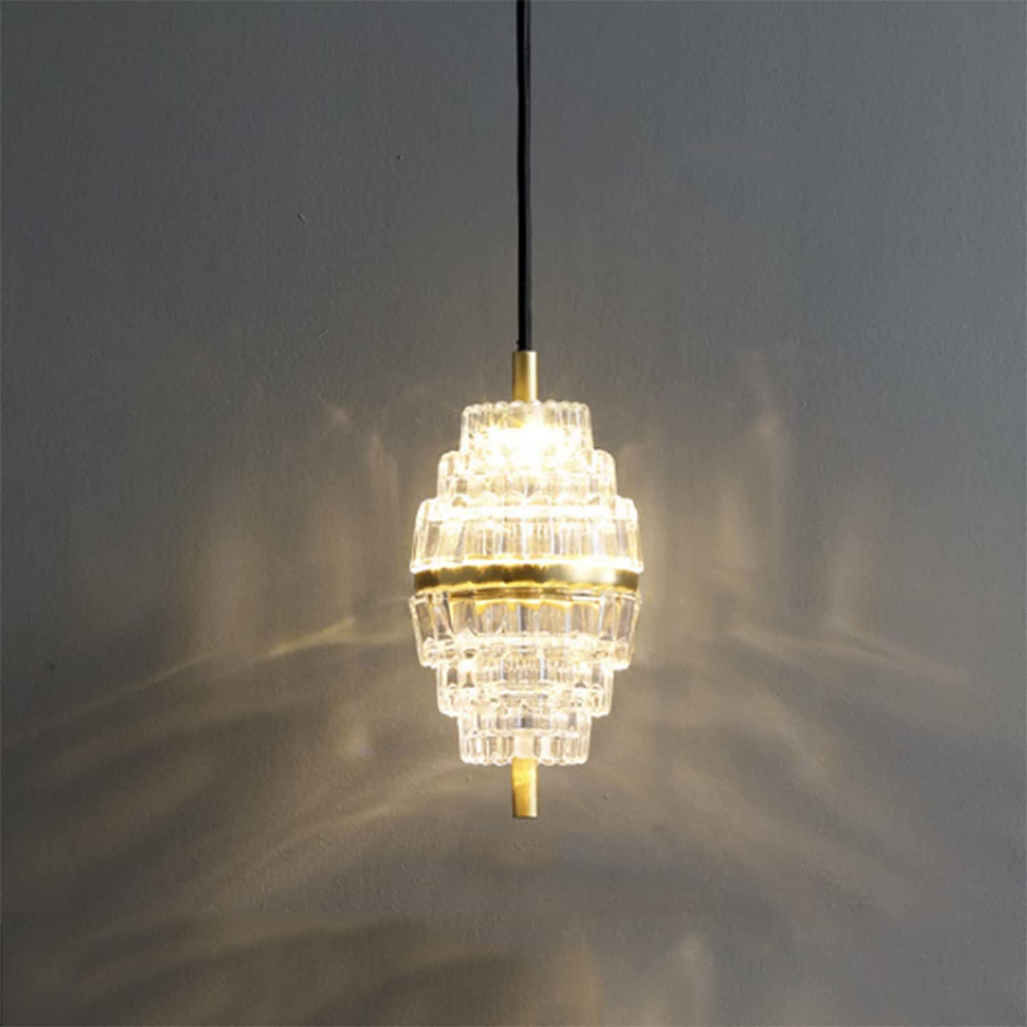 Nordic Style LED Crystal Pendant Light - Single Head Ceiling Hanging Chandelier for Living Room, Bedroom & Restaurant Decor | Dimmable Modern Lighting Fixture with Long Lifespan | Perfect for Home, Cafe and Commercial Spaces