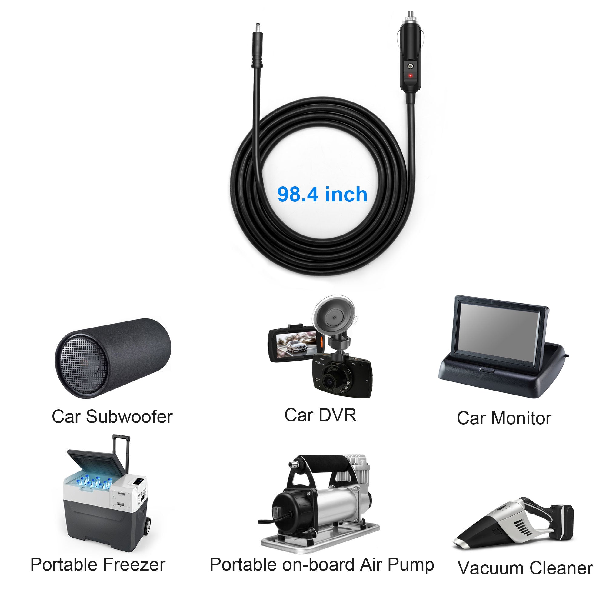 ACOPOWER 12V/24V Car Cigarette Lighter to 5.5x2.1mm DC Power Adapter Converter - Charge GPS, Dash Cam, Car Vacuum & Mobile Devices On The Road