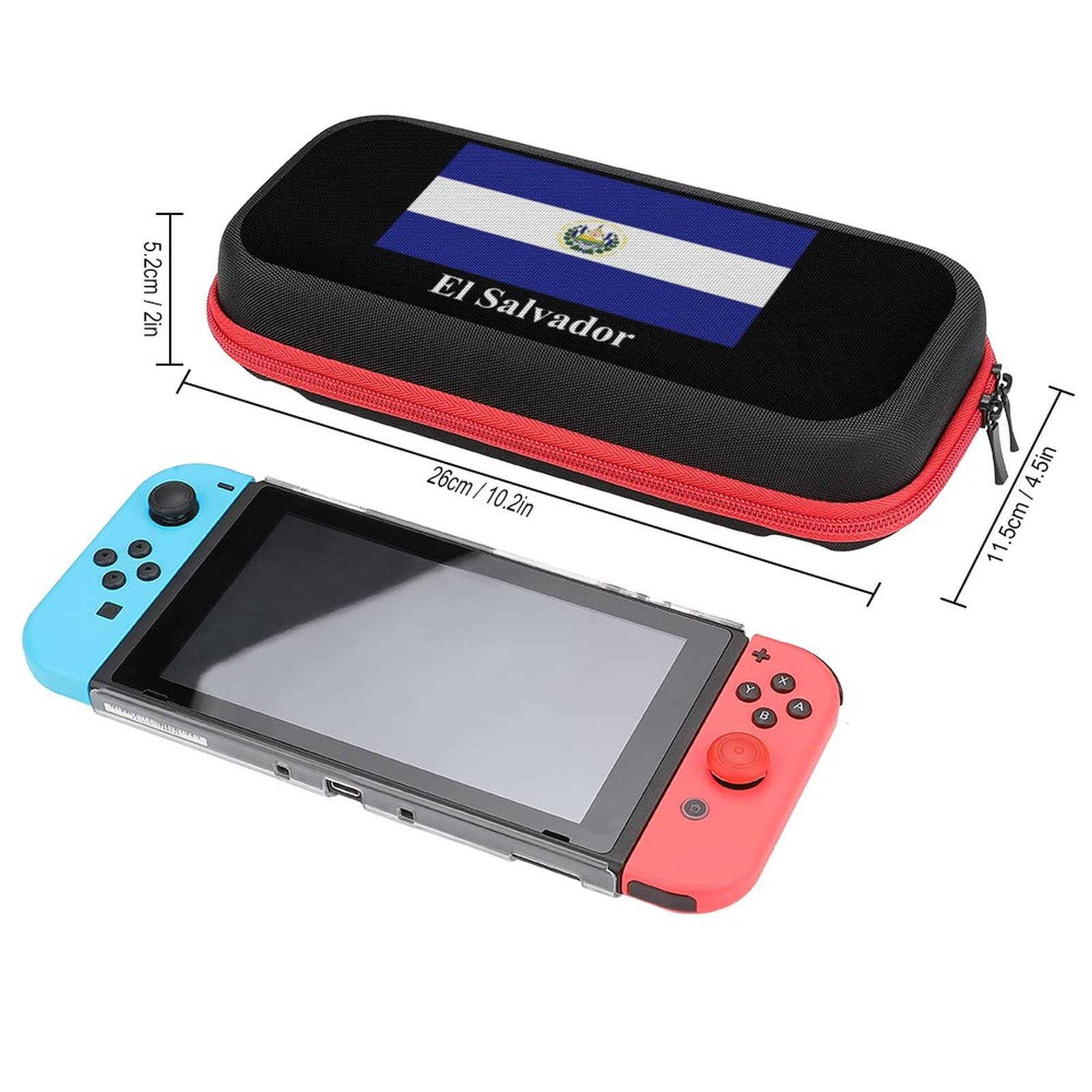 El Salvador Flag Nintendo Switch Carrying Case - Portable Travel Cover with 20 Game Card Slots - Perfect for Gaming On-The-Go & Travel Accessories