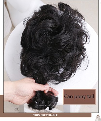 100% Real Human Hair Topper for Women - Clip In Curly Hair Topper for Thinning Hair & Hair Loss - Jet Black - Perfect for Daily Wear, Special Occasions & Confidence Boosting