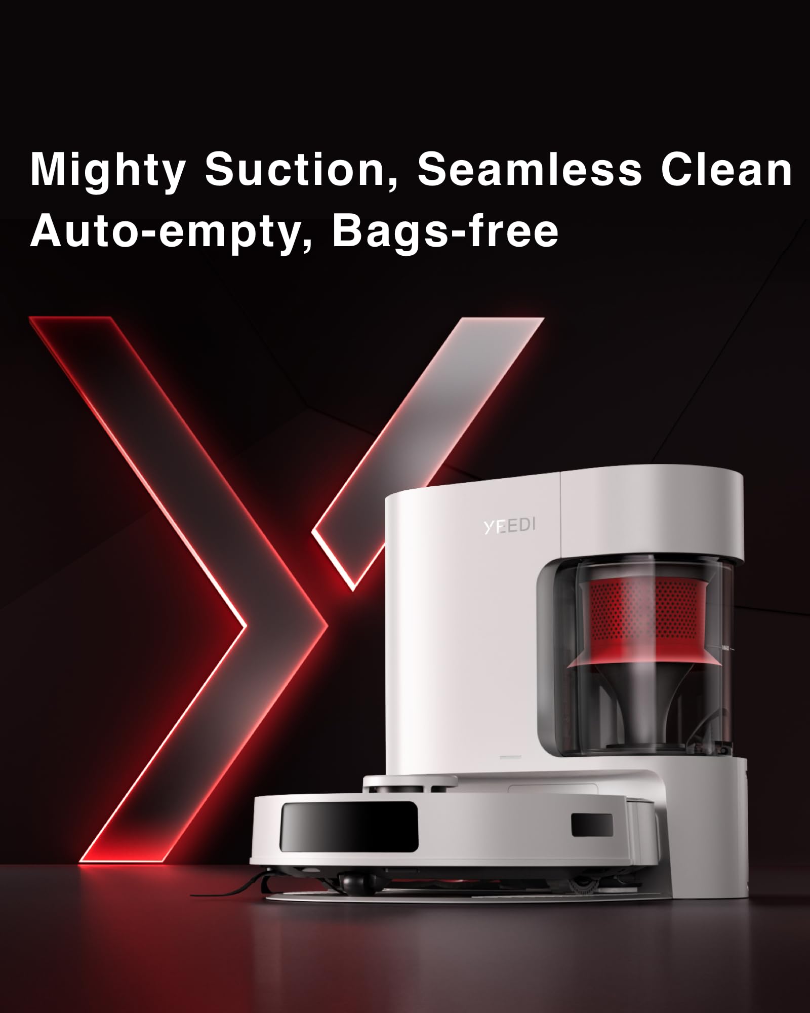Yeedi C12 Plus Robot Vacuum Cleaner with Buddy Kit - Smart Mapping, Self-Emptying, 3000Pa Strong Suction for Pet Hair & Hard Floors - Perfect for Home, Office & Large Spaces Cleaning