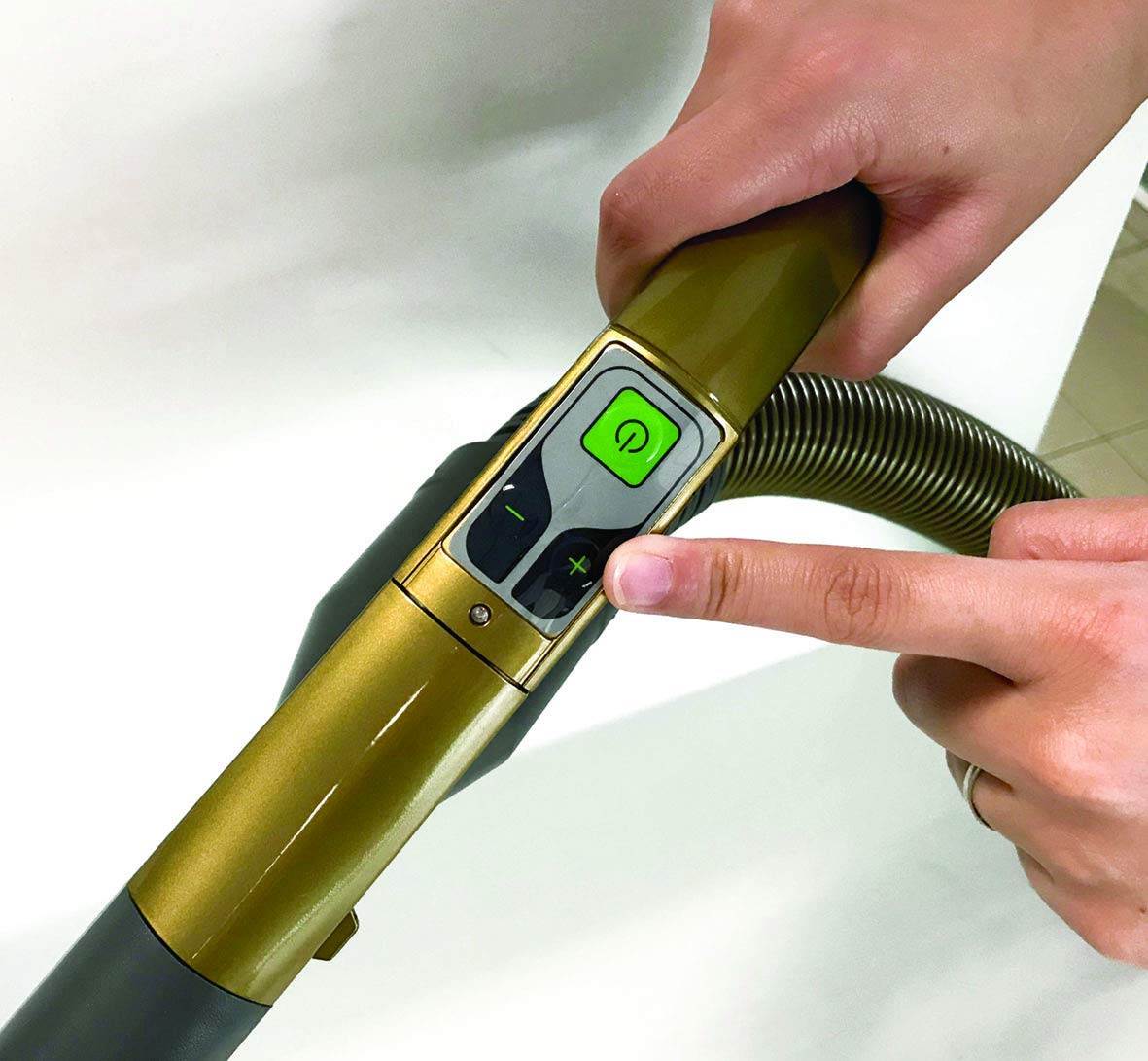 Koblenz PV-1800 Titanium II Bagless Canister Vacuum Cleaner - Powerful 1800W Suction, Lightweight & Quiet, Gold - Perfect for Hardwood Floors, Carpets & Pet Hair Cleaning