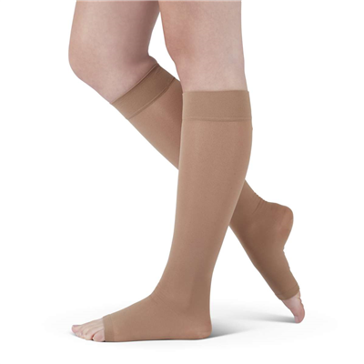 Medi Assure 15-20mmHg Open Toe Compression Socks for Women & Men - Calf Length Medical Support Stockings for Circulation, Swelling Relief - Perfect for Travel, Pregnancy & Varicose Veins