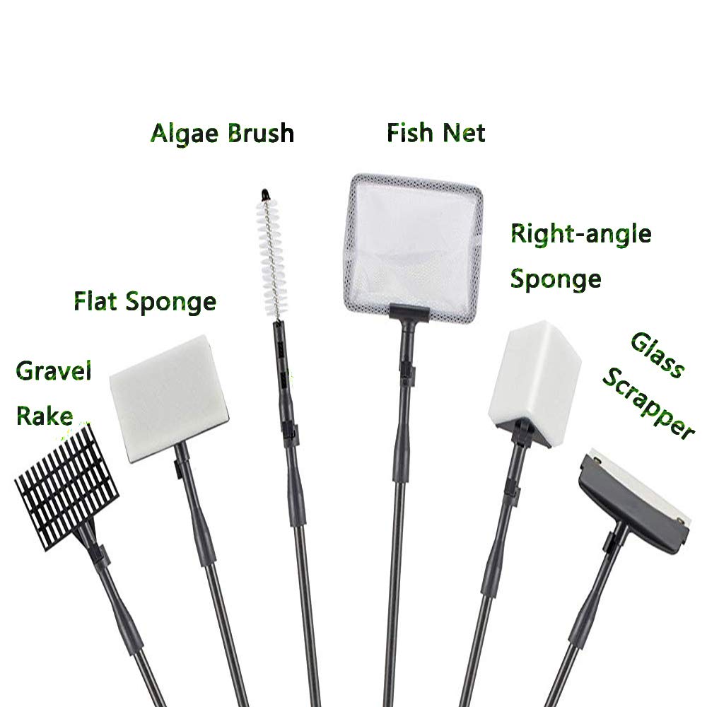 6-in-1 Aquarium Cleaning Kit with Telescopic Handle (32