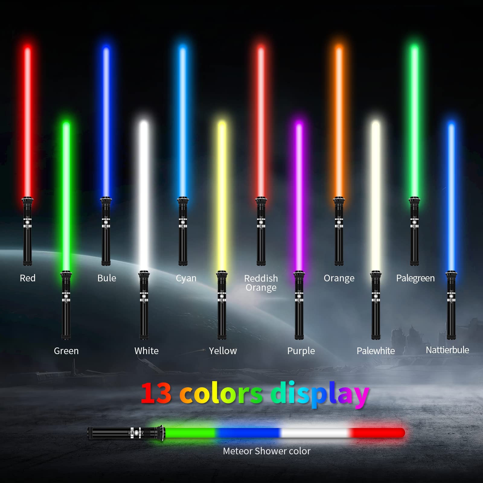 Premium Metal Hilt Pixel Lightsaber - Realistic Smooth Swing Force FX Light Saber for Kids & Adults - Durable Heavy Dueling Star Wars Toy Gift for Boys & Girls Ages 3-10 (Birthday, Cosplay, Halloween, Collection)