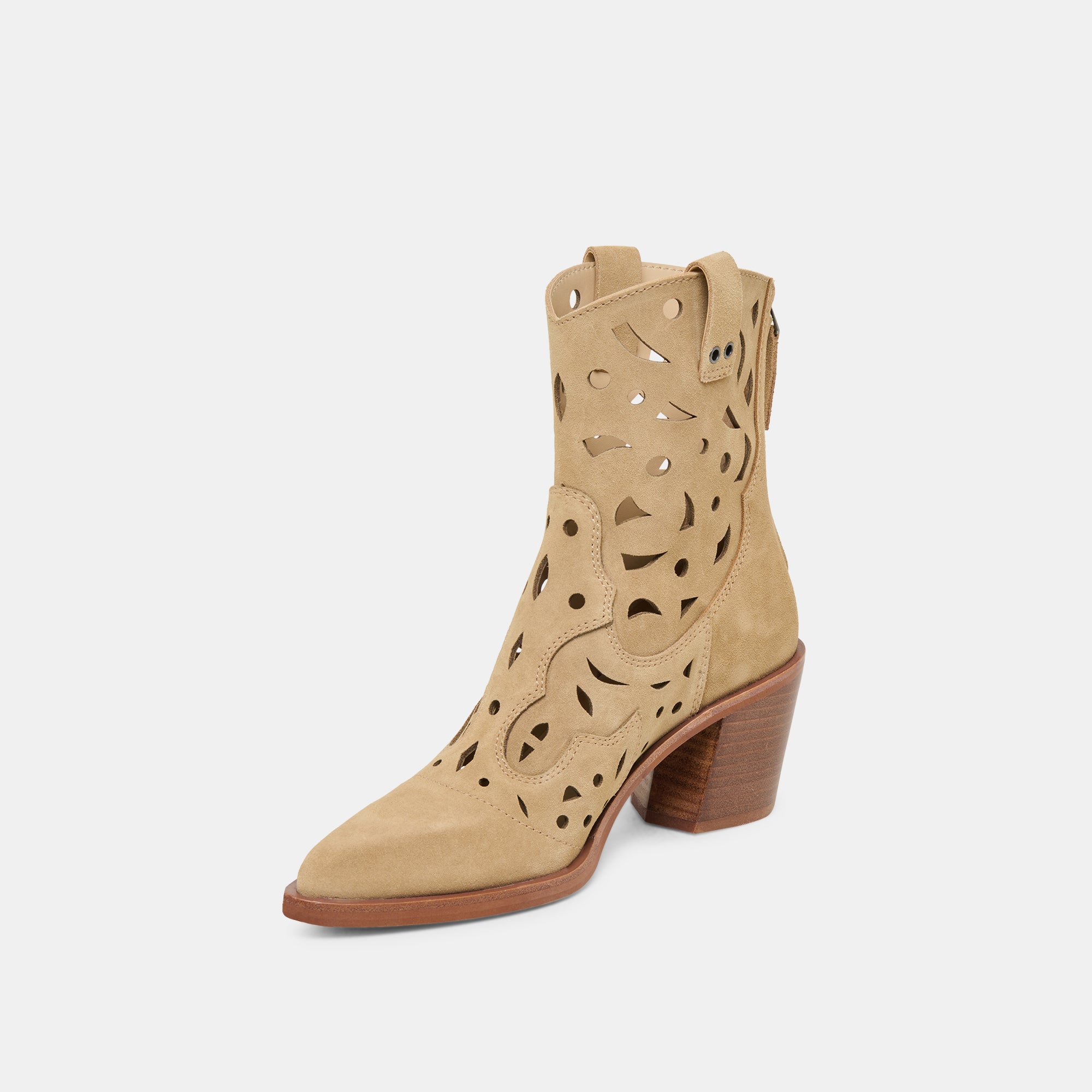ZENOBI Women's DK Taupe Suede Booties - Comfortable Ankle Boots for Fall & Winter Fashion, Casual Outfits, and Office Wear