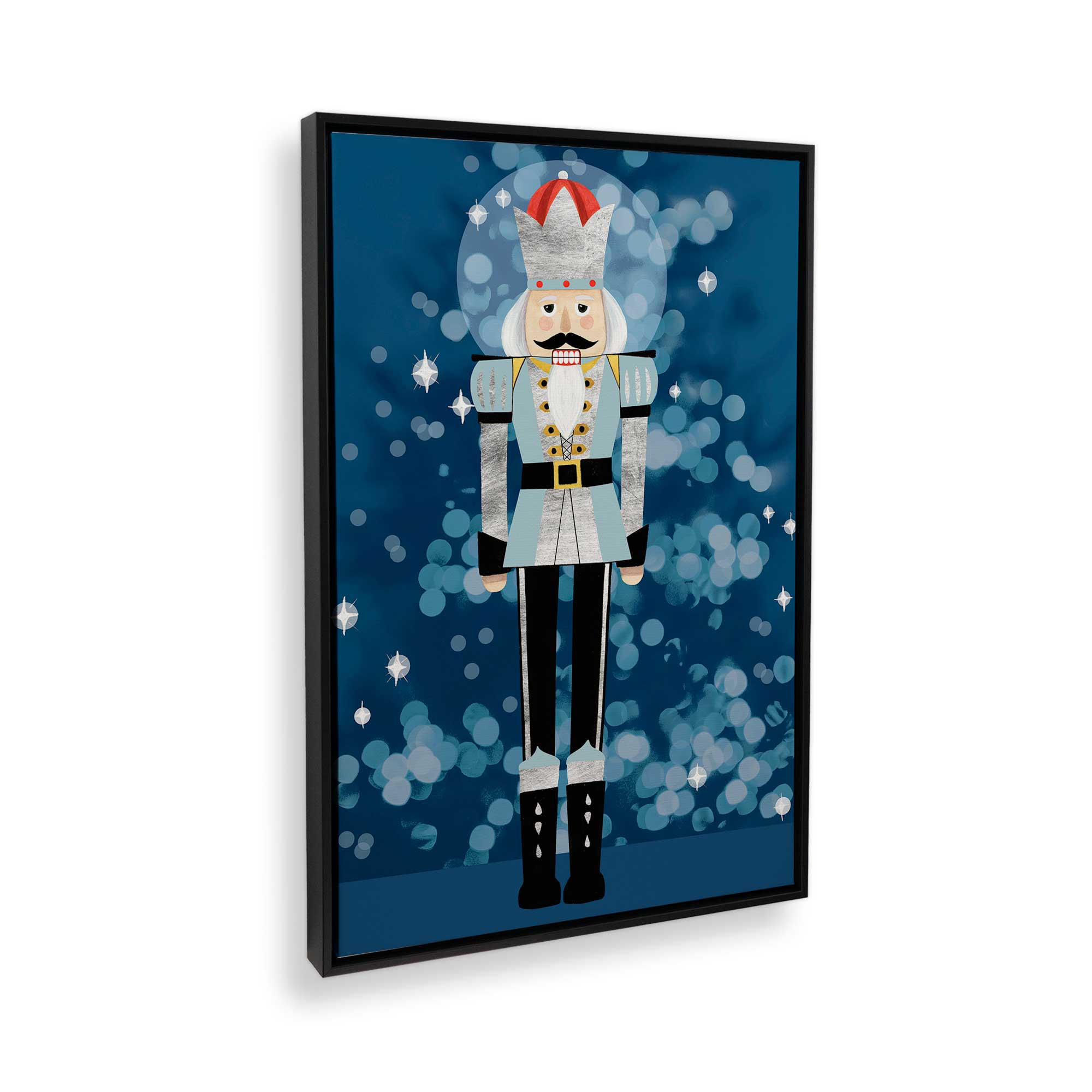 Blue Classic Nutcracker Canvas Print - Holiday Home Decor, Christmas Wall Art for Living Room & Bedroom
